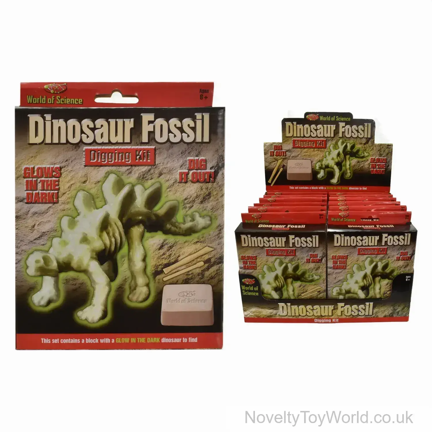 Glow in The Dark Dinosaur Fossil Digging Kit (20cm)
