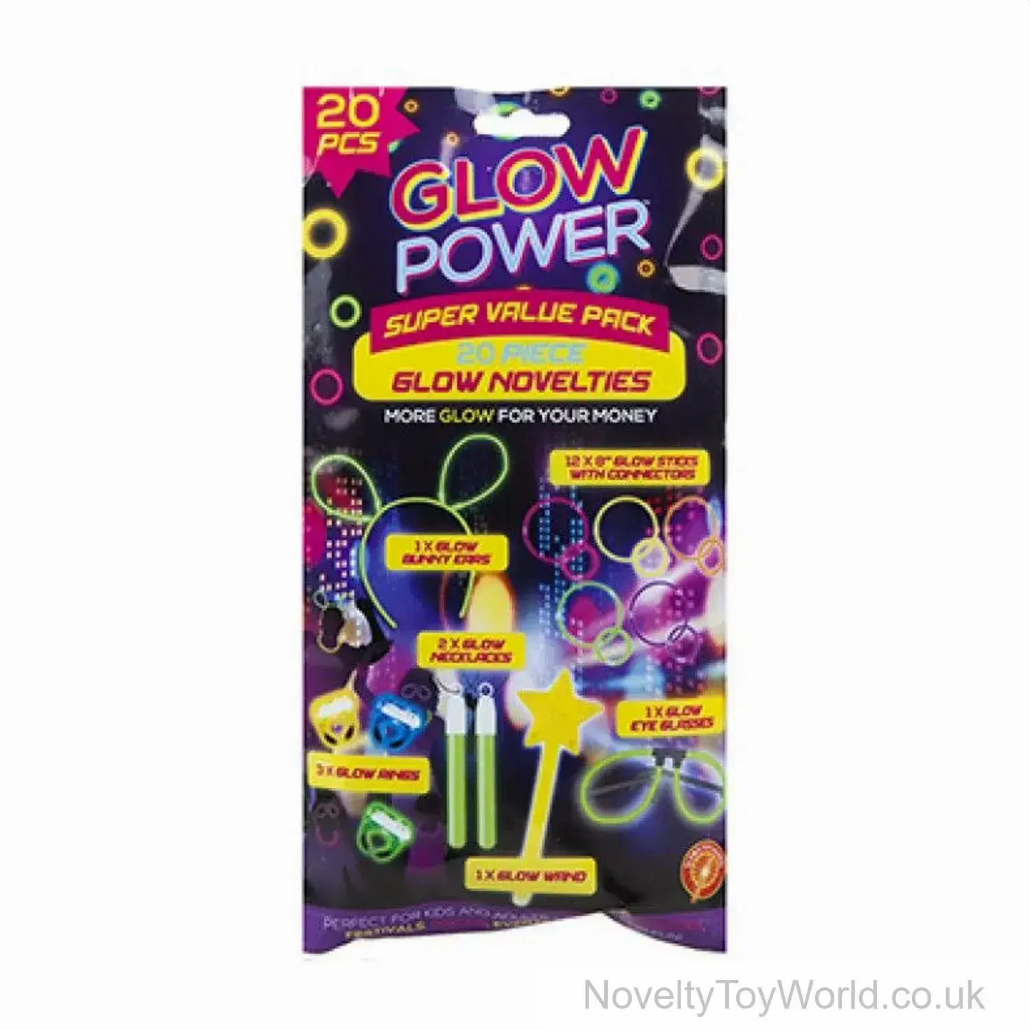 Glow Novelties, Glasses, & Jewellery 20 Piece Pack