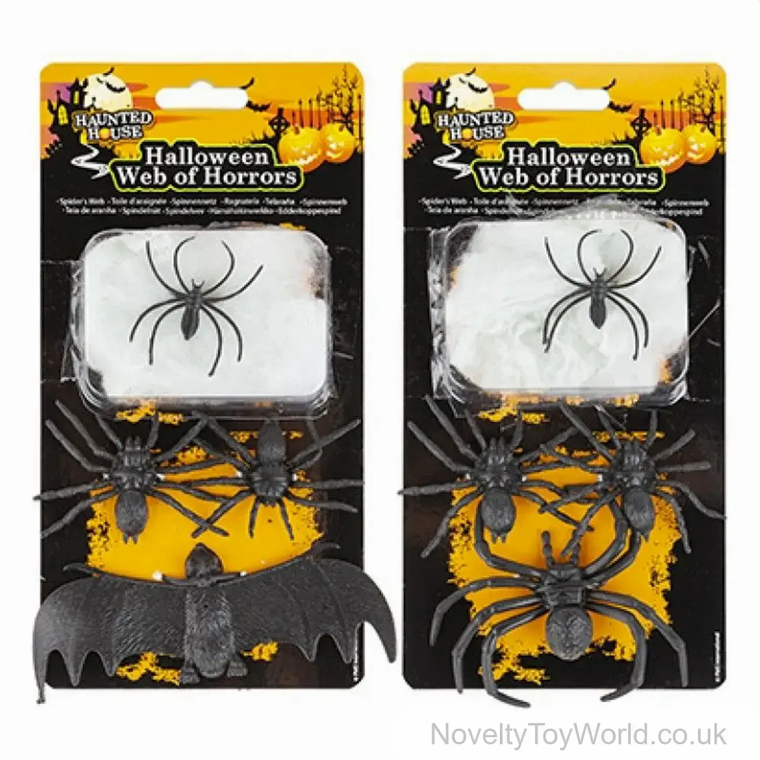 Halloween Spiders and Bats in Web of Horrors