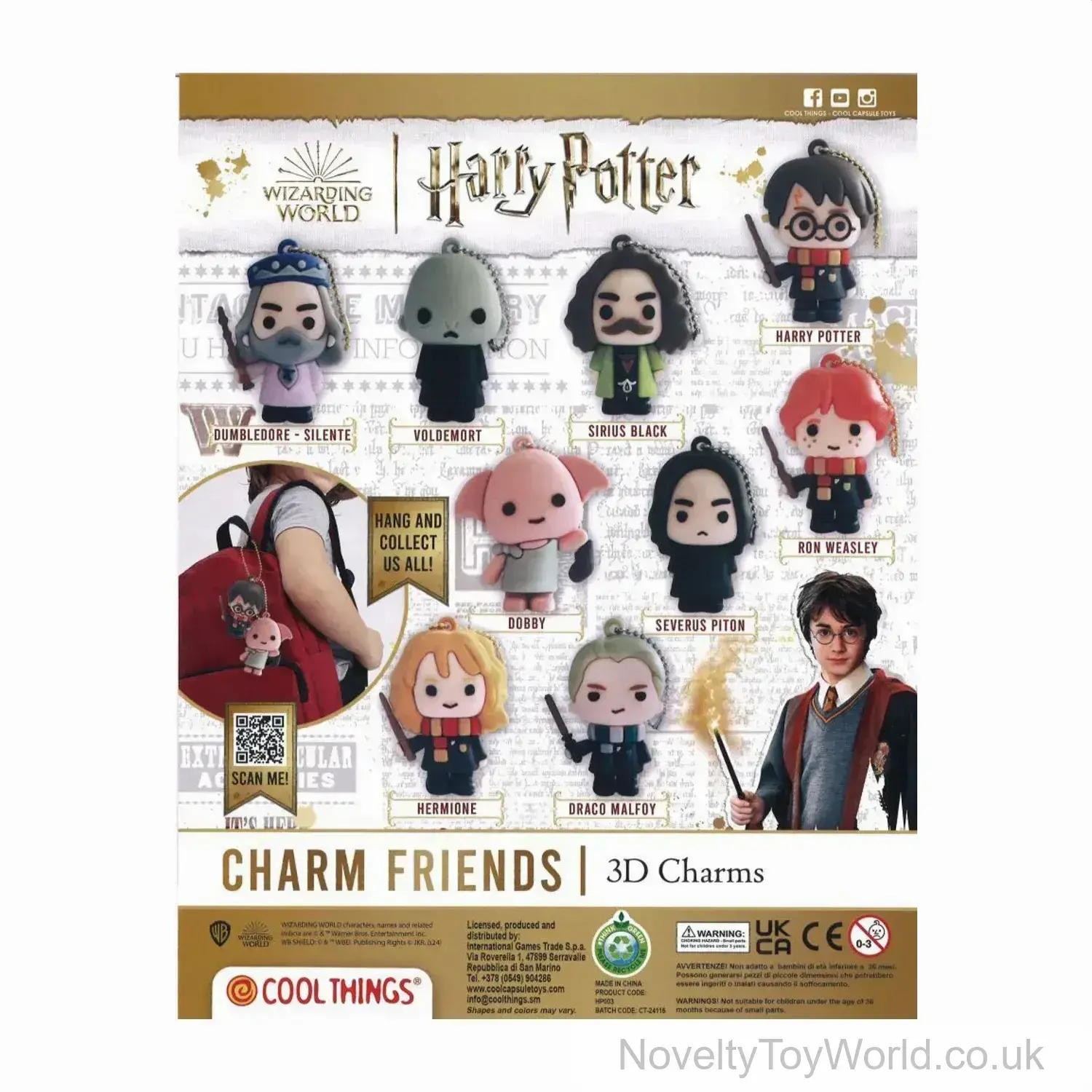 Harry Potter 3D Backpack Charms in 50mm Vending Capsule