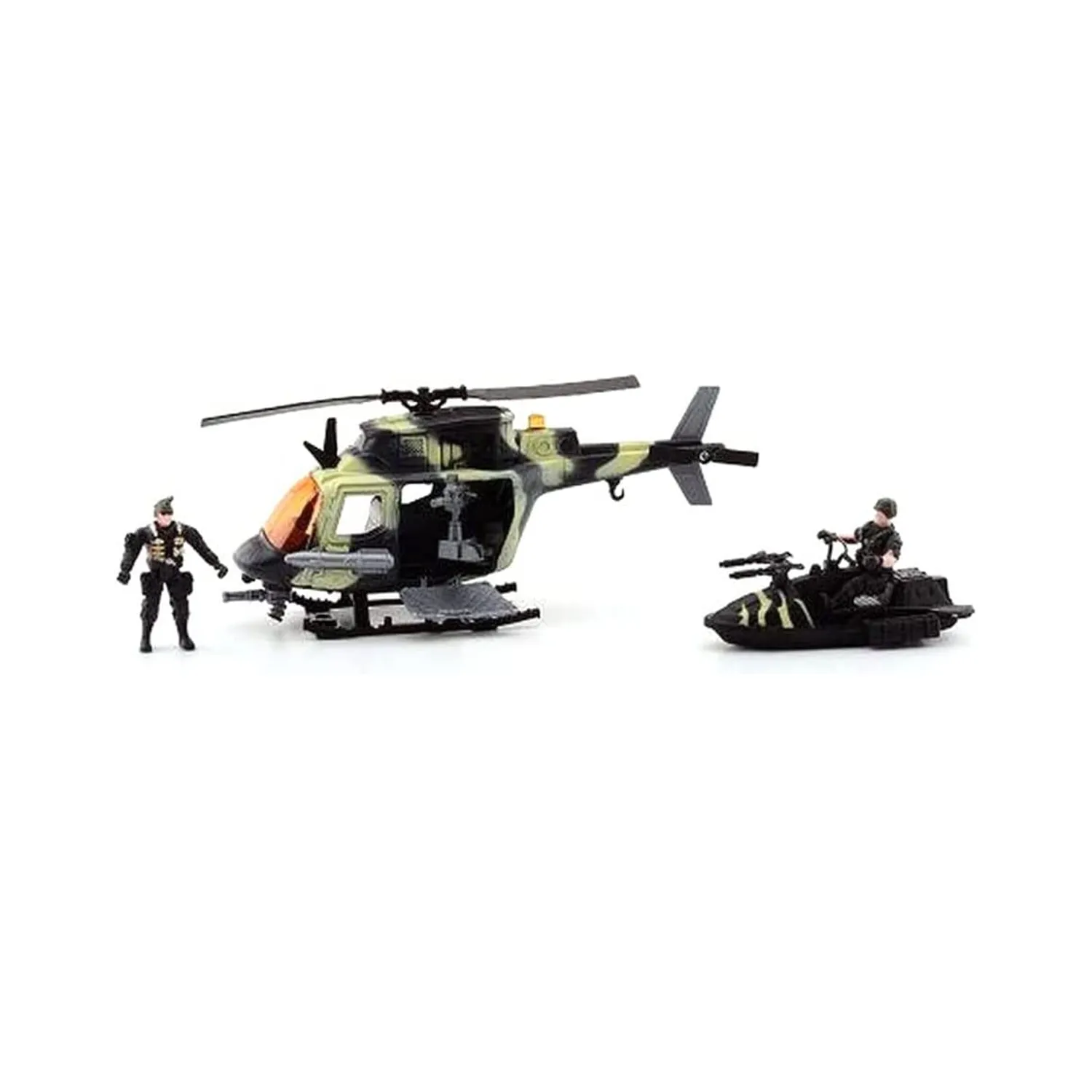 Adventure Awaits: Military Helicopter Toy with Soldier and Speedboat Toy Army Set for Kids