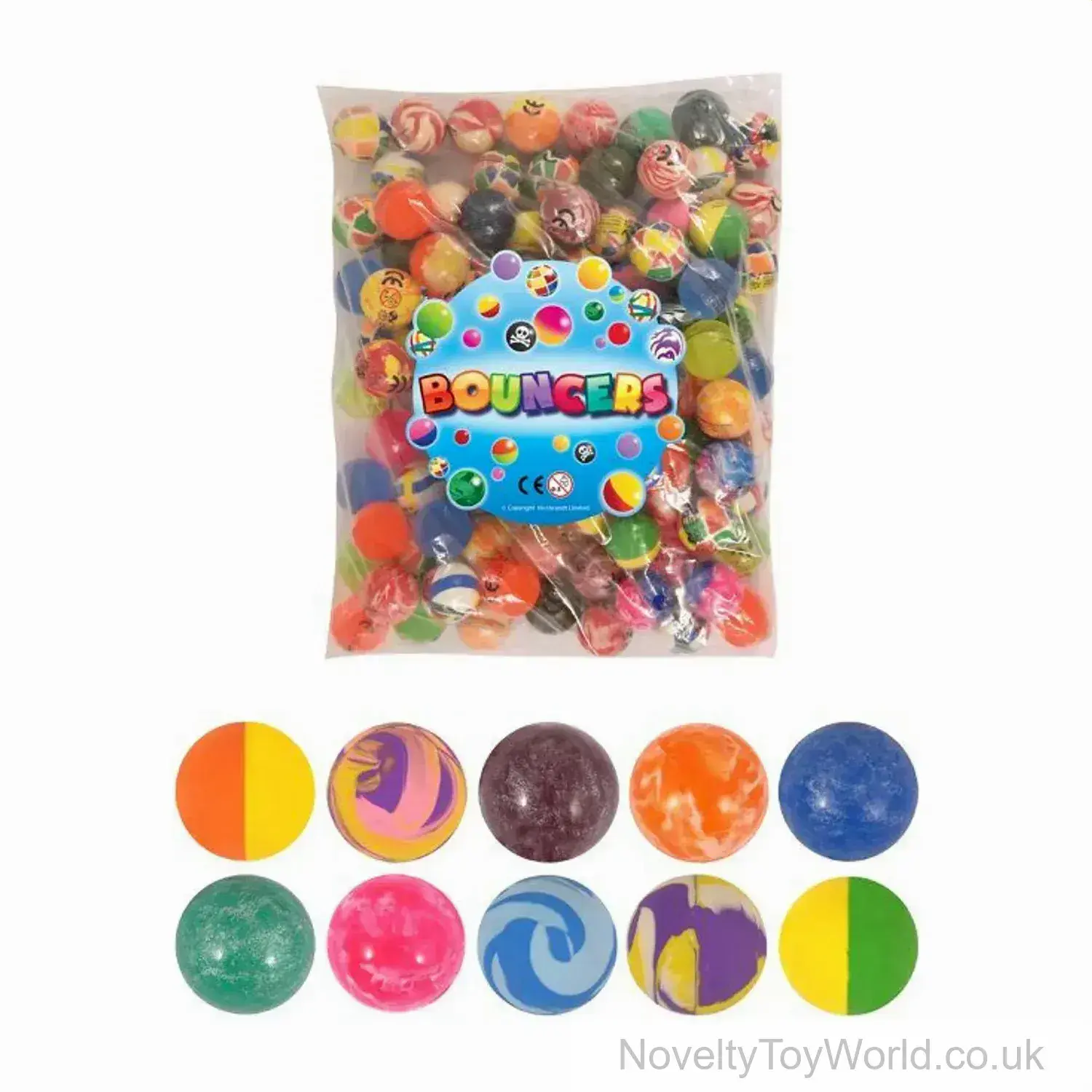 High Bounce Bouncy Ball Assortment - Price Per Bag of 100 (3cm)