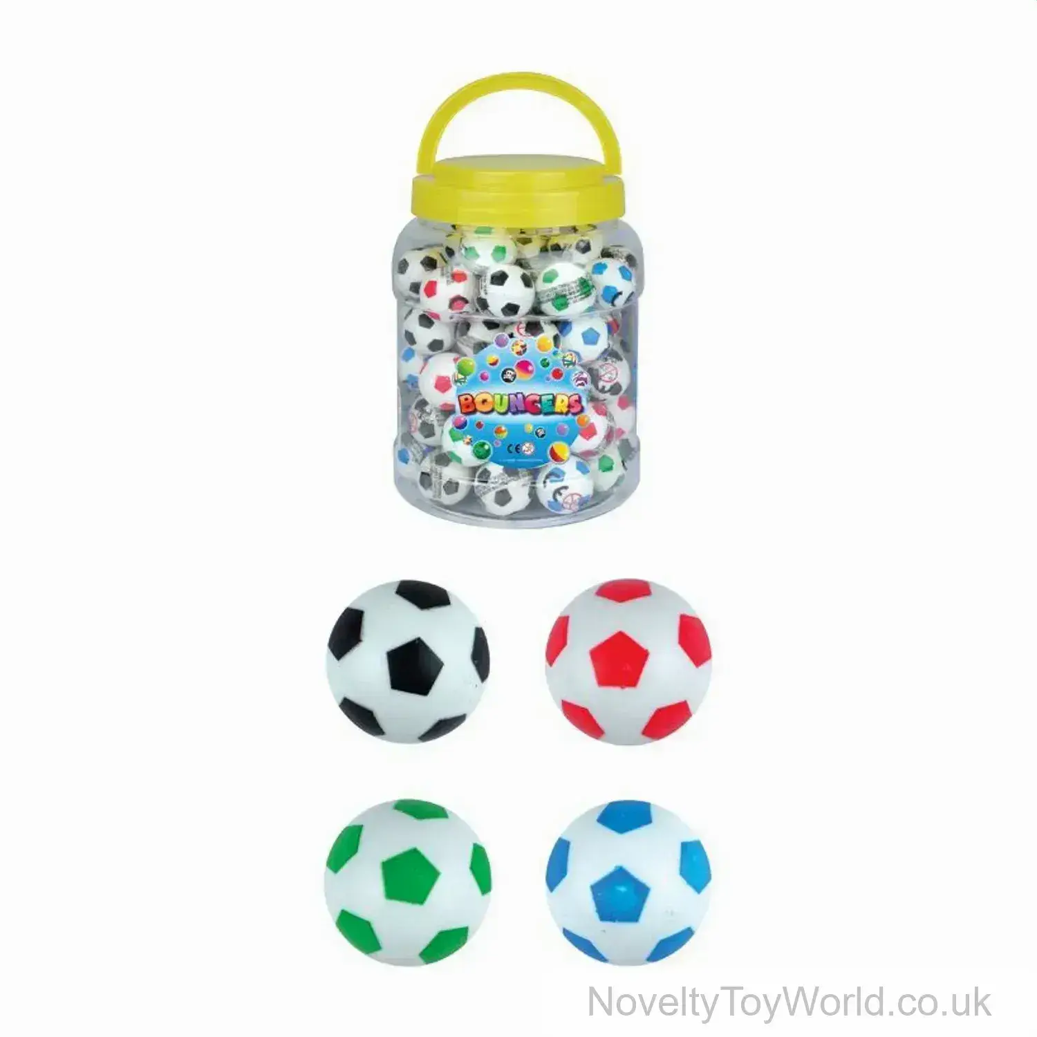 High Bounce Football Bouncy Ball in Tub (3.3cm)