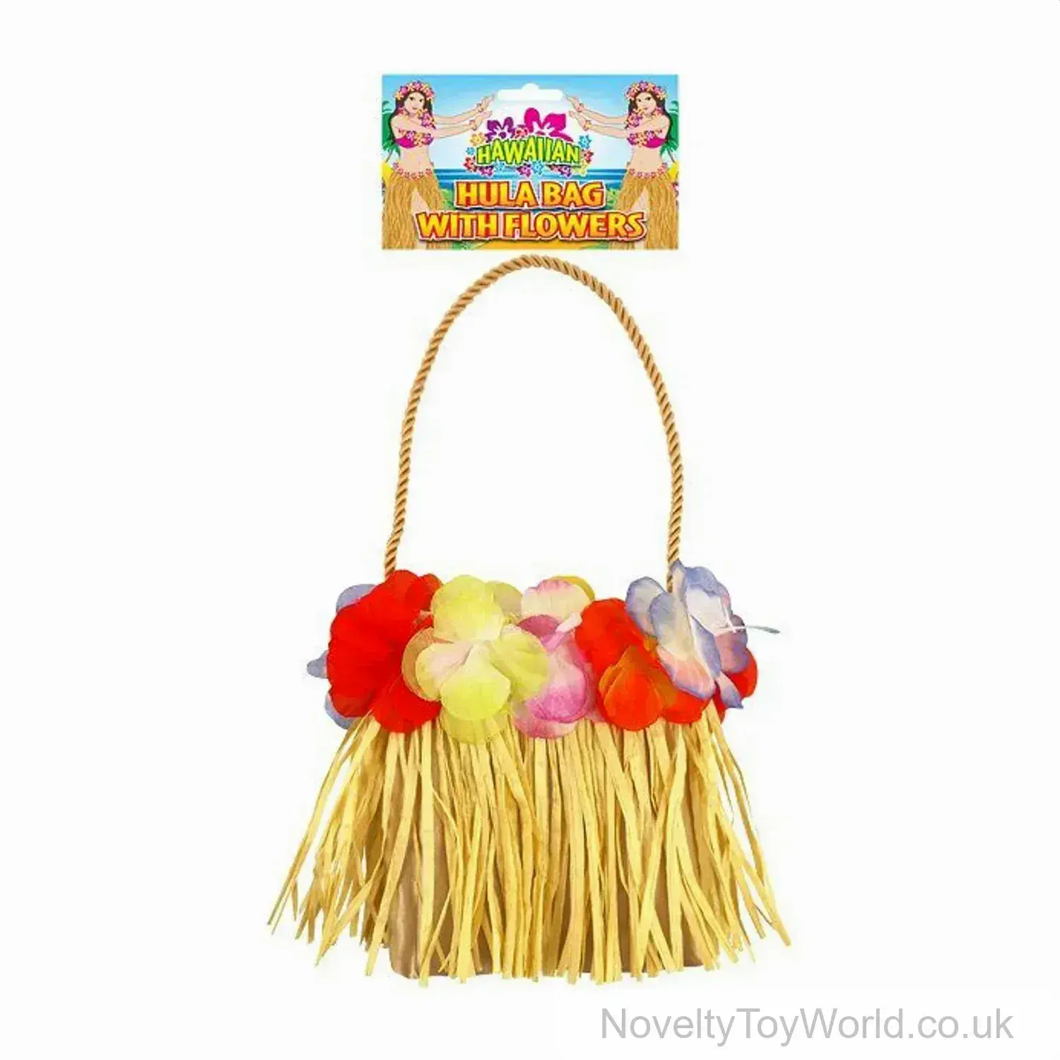 Hula Party Basket With Flowers - Prize Giveaway Bag