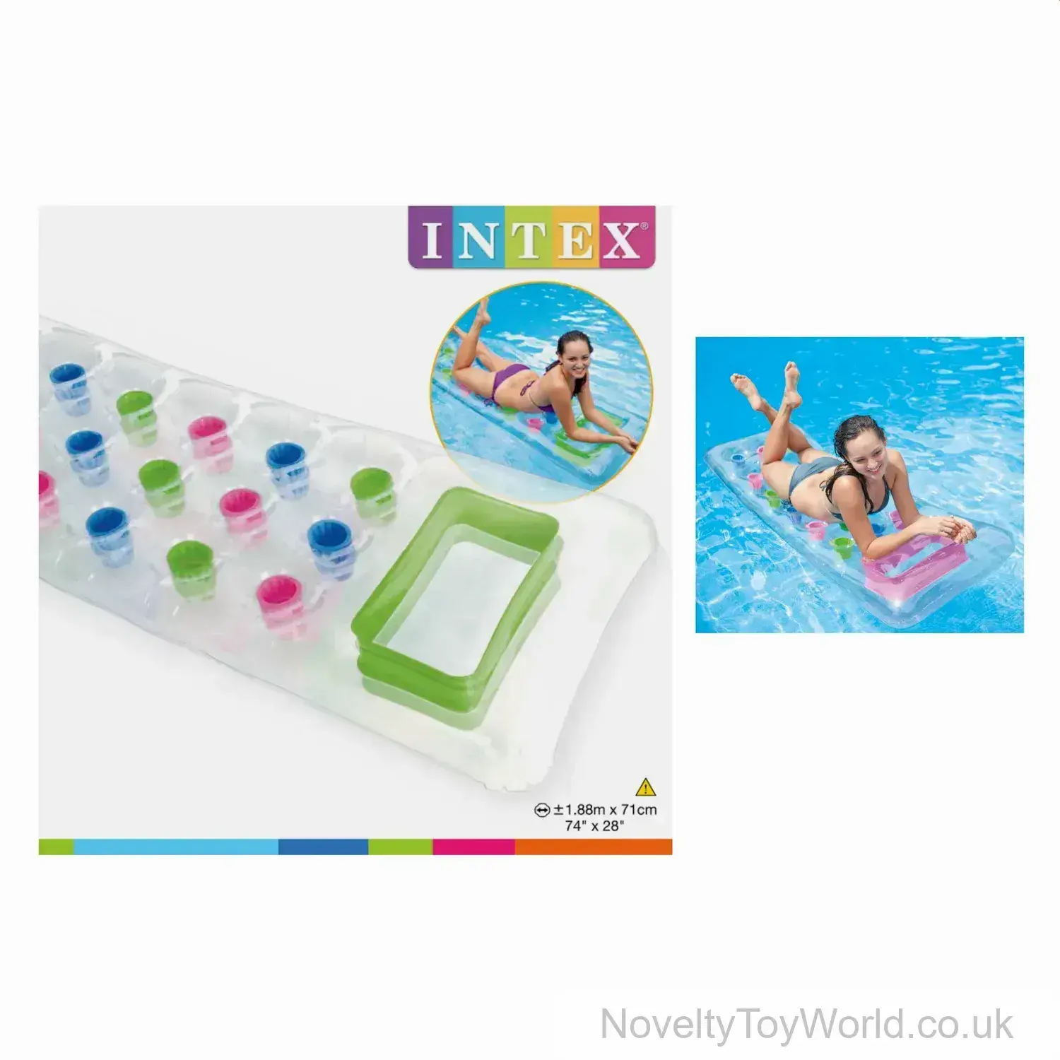 Inflatable Lilo 18 Pocket Comfy Pool Lounger (188cm)