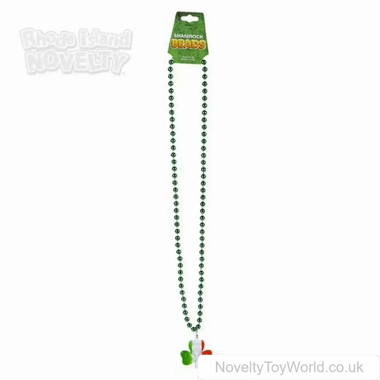 Irish Flag Shamrock Beads Necklace With Charm (83cm)