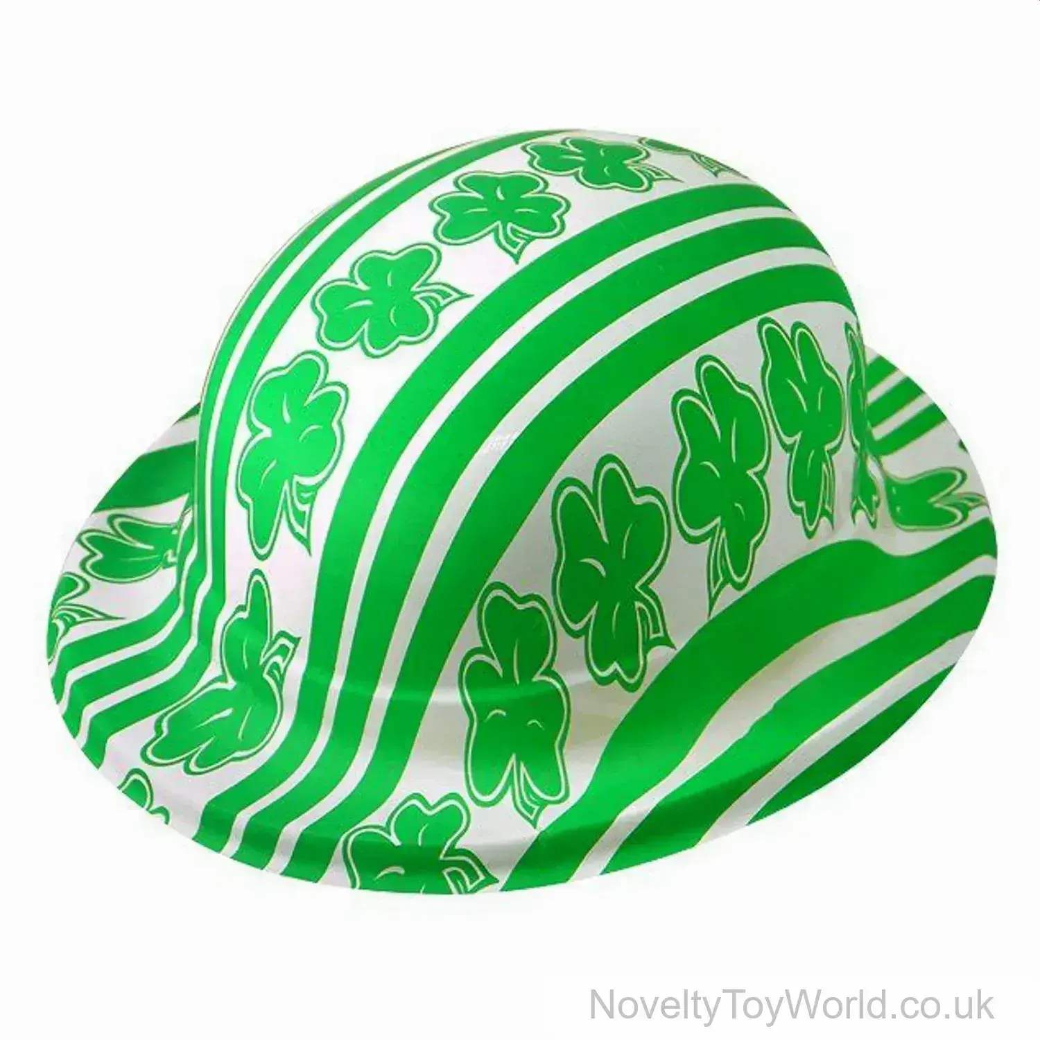 Irish Shamrock St Patrick's Day Plastic Bowler Hat - Adult