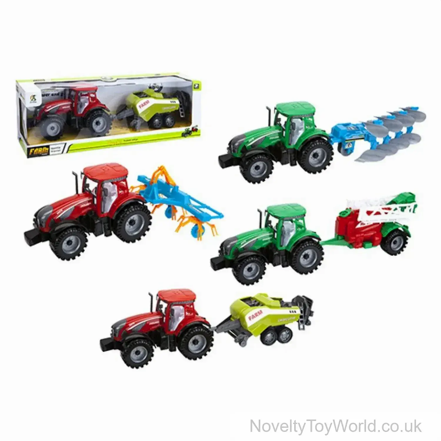 Large Friction Power Tractor With Harvest Trailer (45cm)