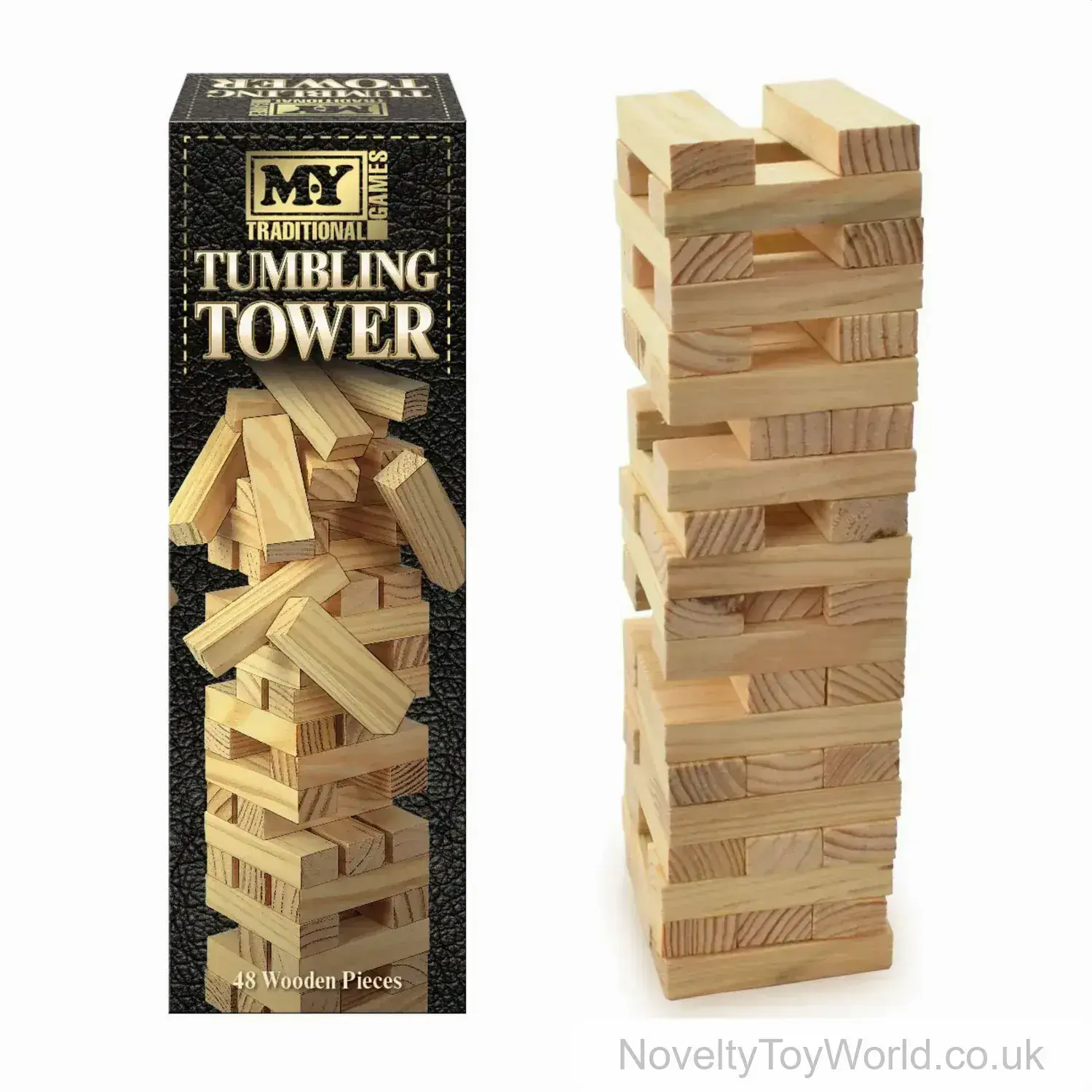 Large Wooden Tumbling Tower Stack Game (26cm)