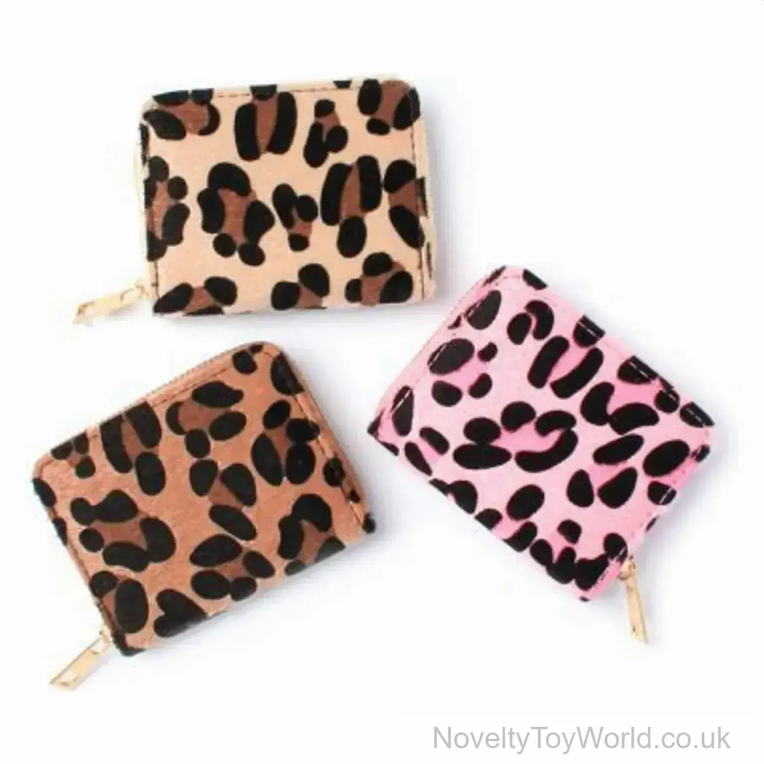 Leopard Print Purse with Zip - Assorted Colours (11cm)