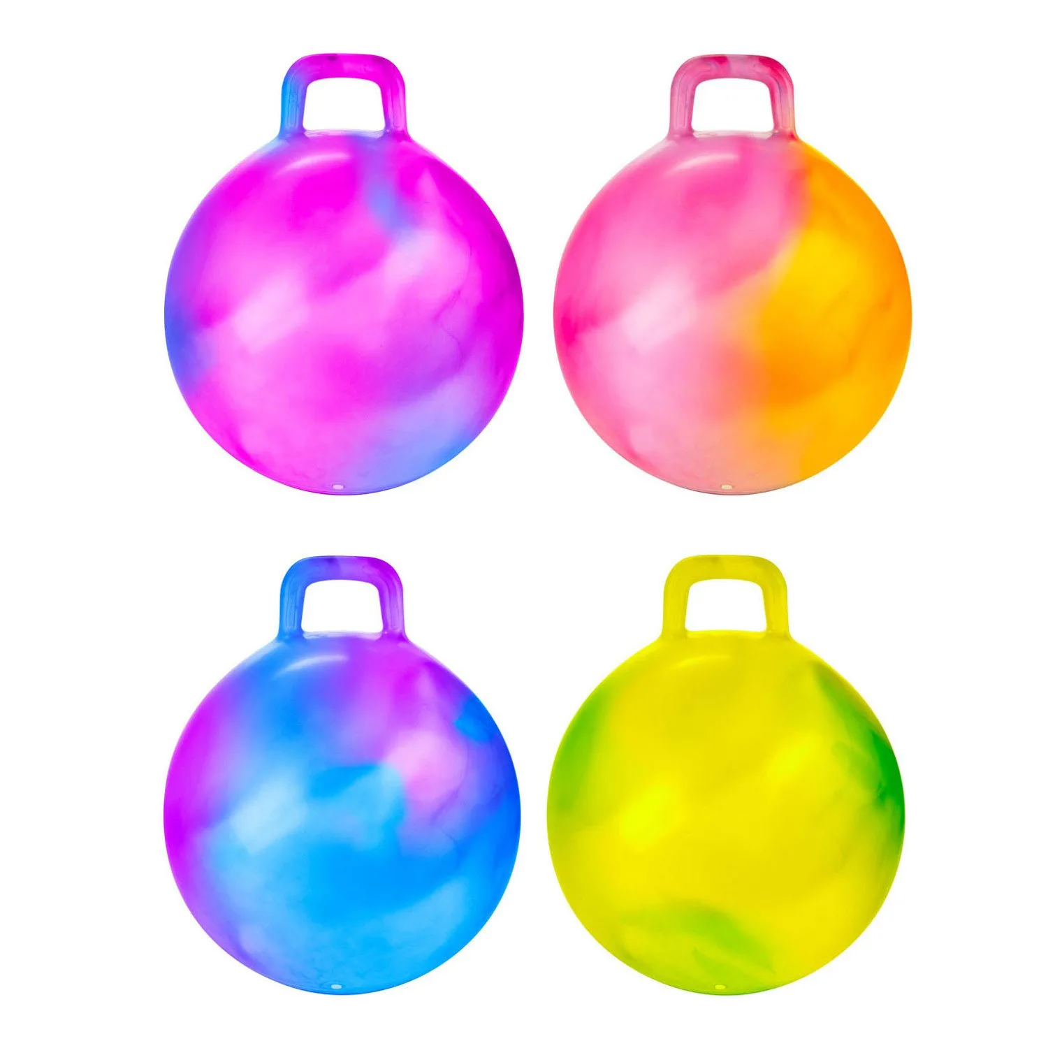 45CM Marble Designed Skippy Hopper Ball with Textured Grip Handle for Kids Indoor Outdoor Sit Bounce Jumping Ball Toy for Children