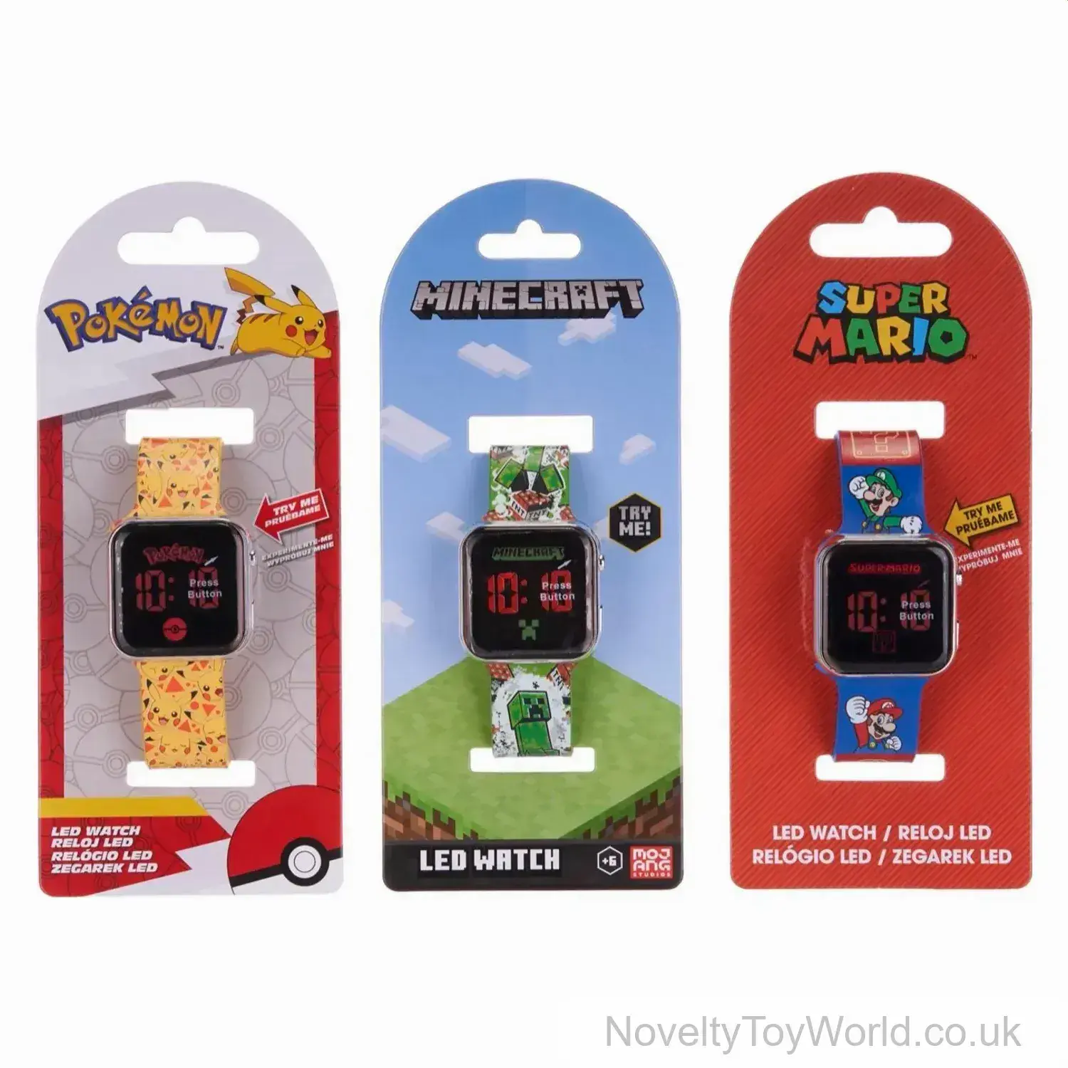 Mario, Minecraft, Pokémon Assorted Digital LED Watch