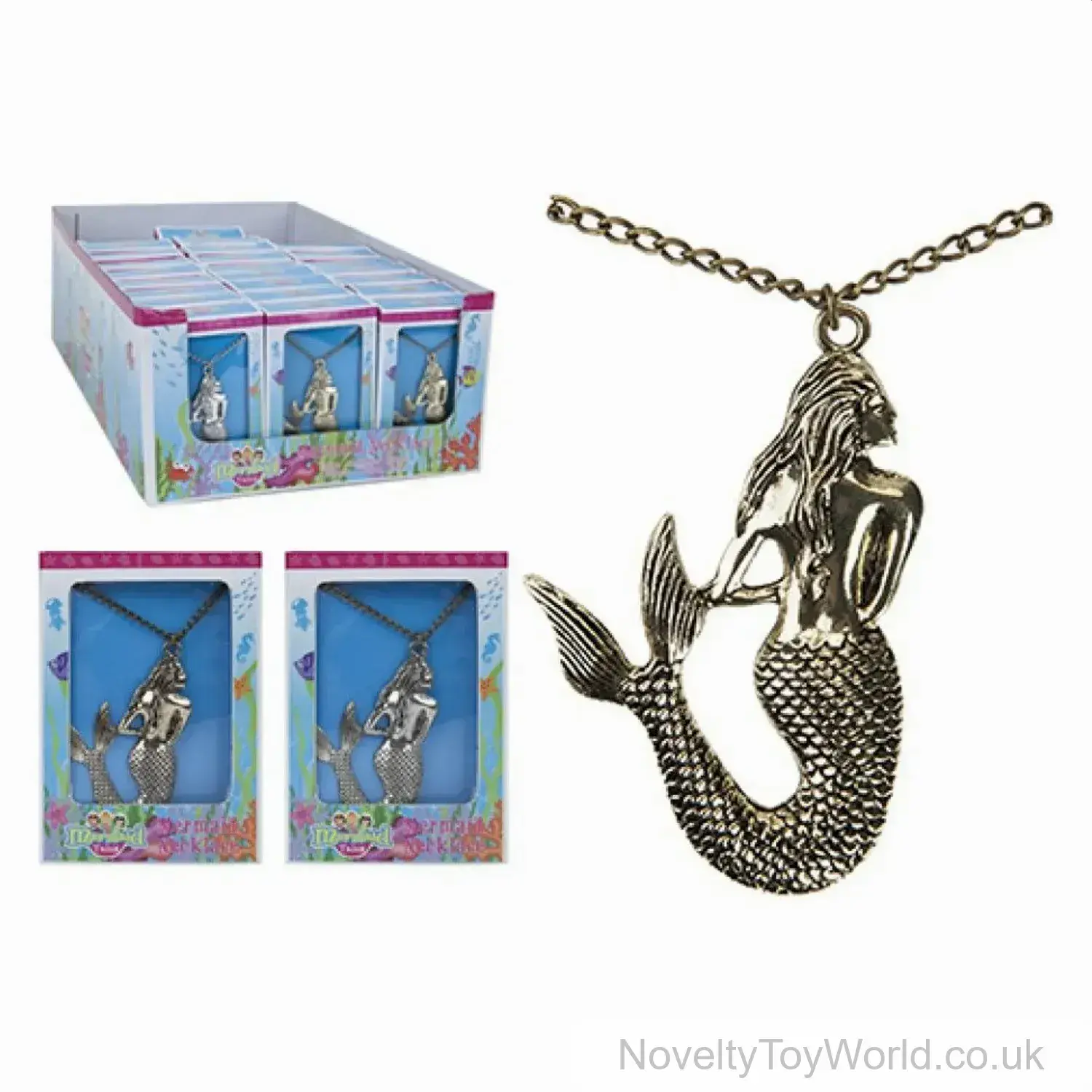 Metal Plated Mermaid Pretty Necklace - Boxed