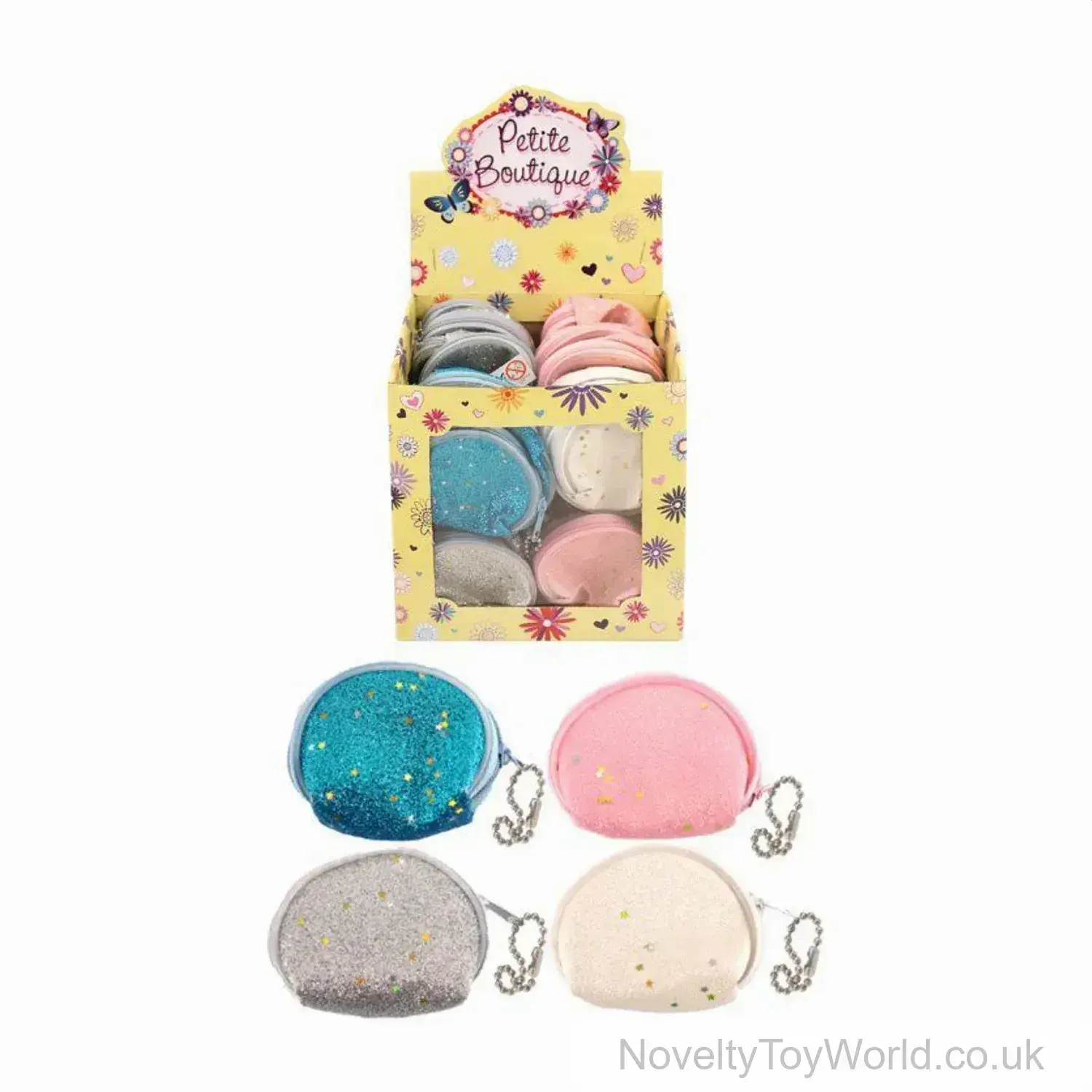 Mini Zip Glitter Purses - Assorted Colours - 6.5cm