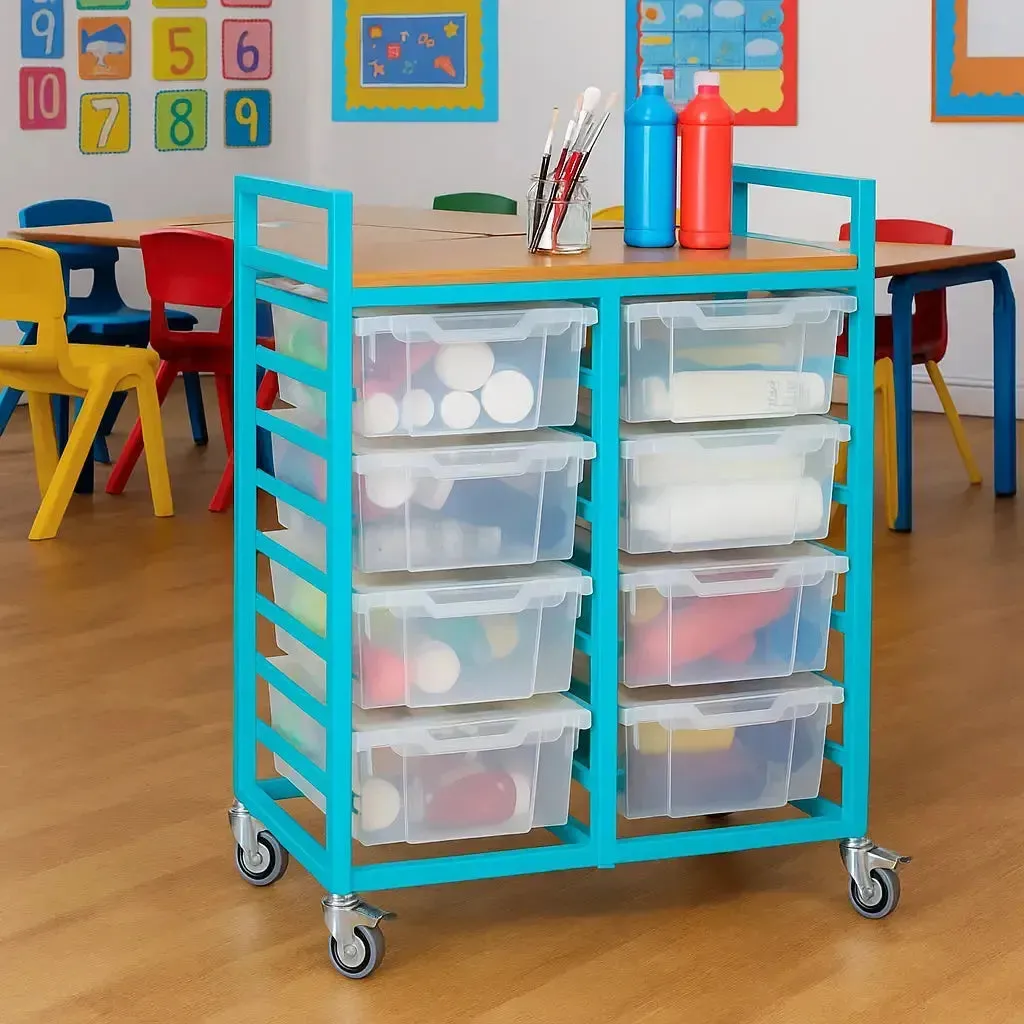 Monarch Art Trolley With 8 Deep Trays And Lids