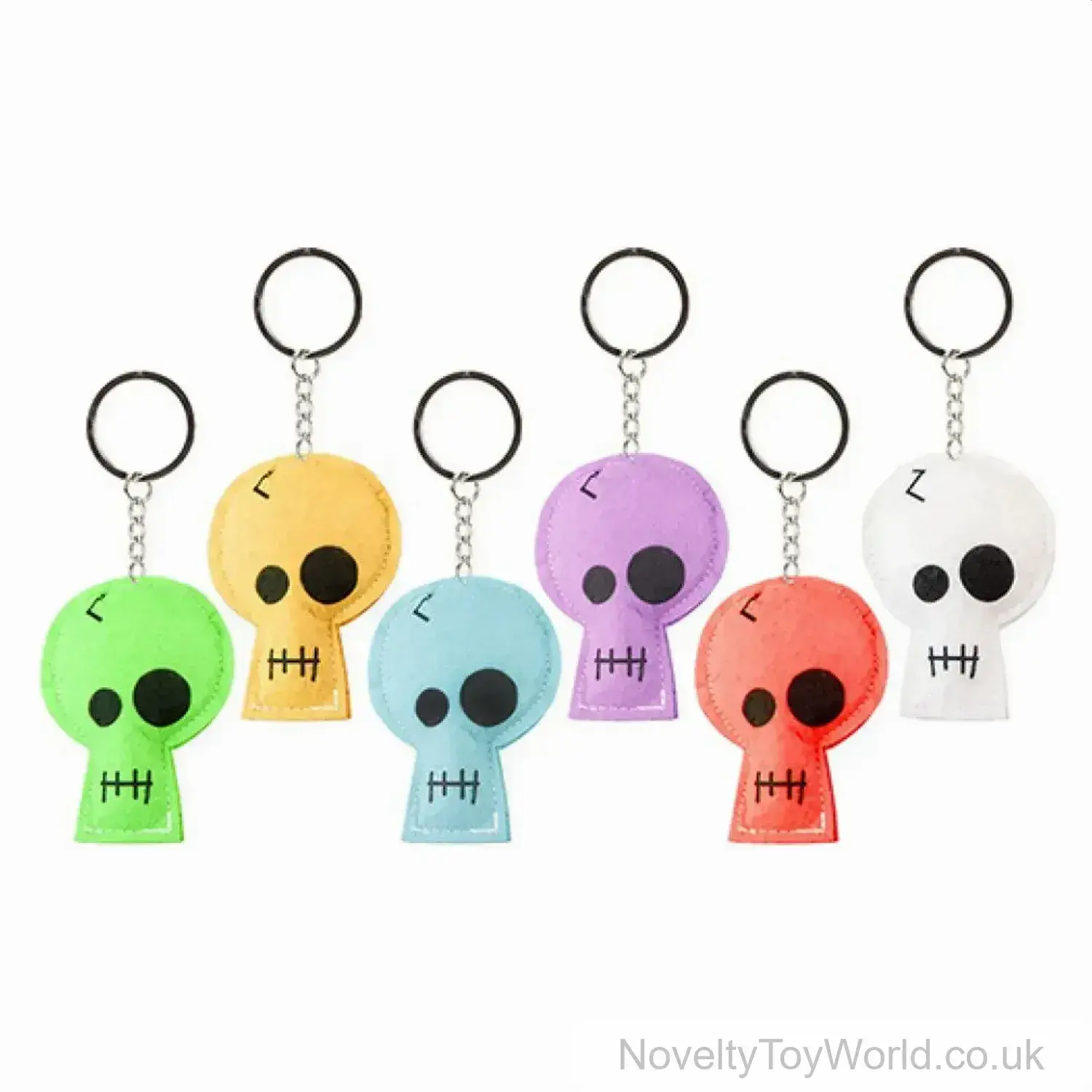 Neon Fabric Skull Keyring (8cm)