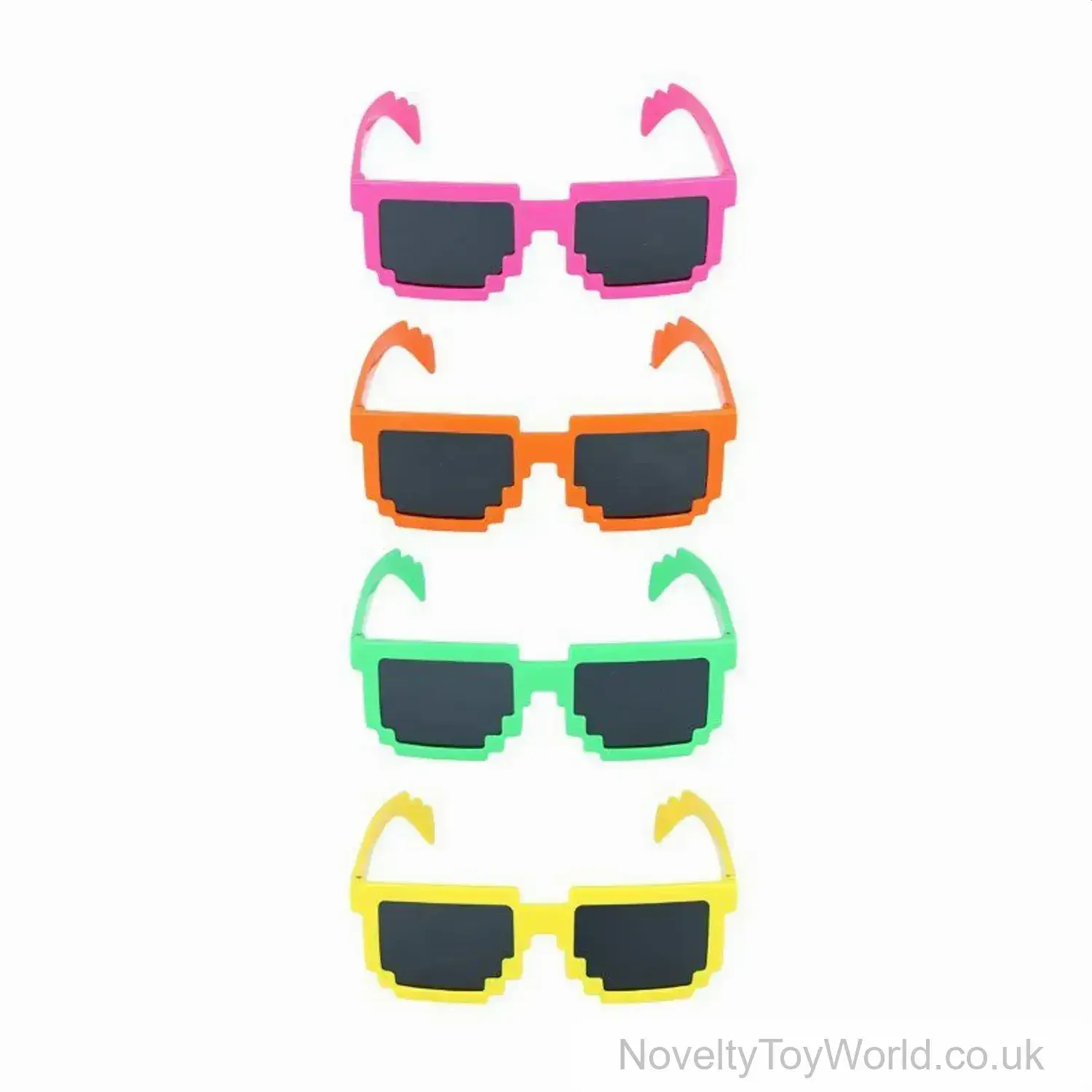 Neon Pixel Frame Party Sunglasses Assorted - Adult