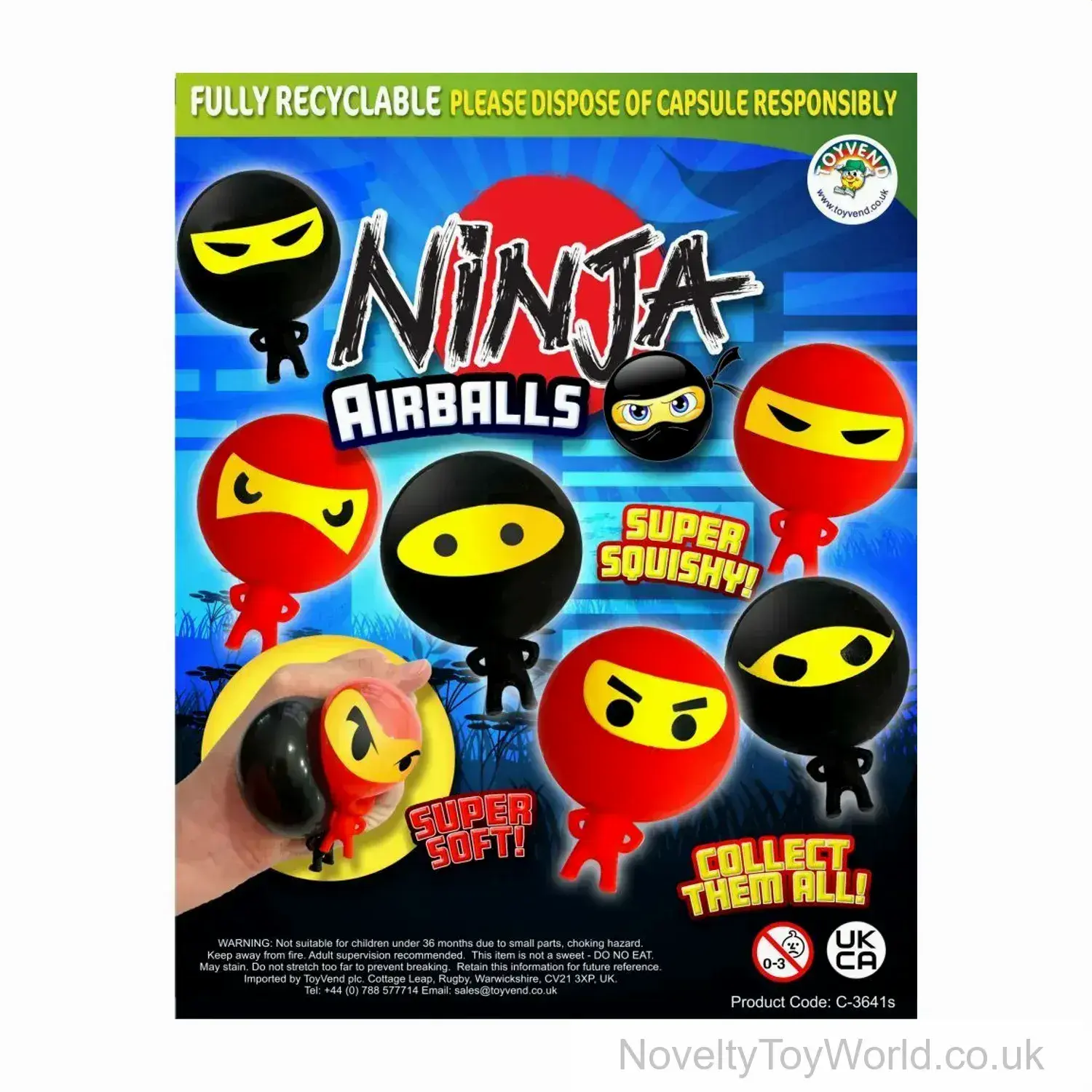 Ninja Squeeze Balls - 55mm Vending Capsule