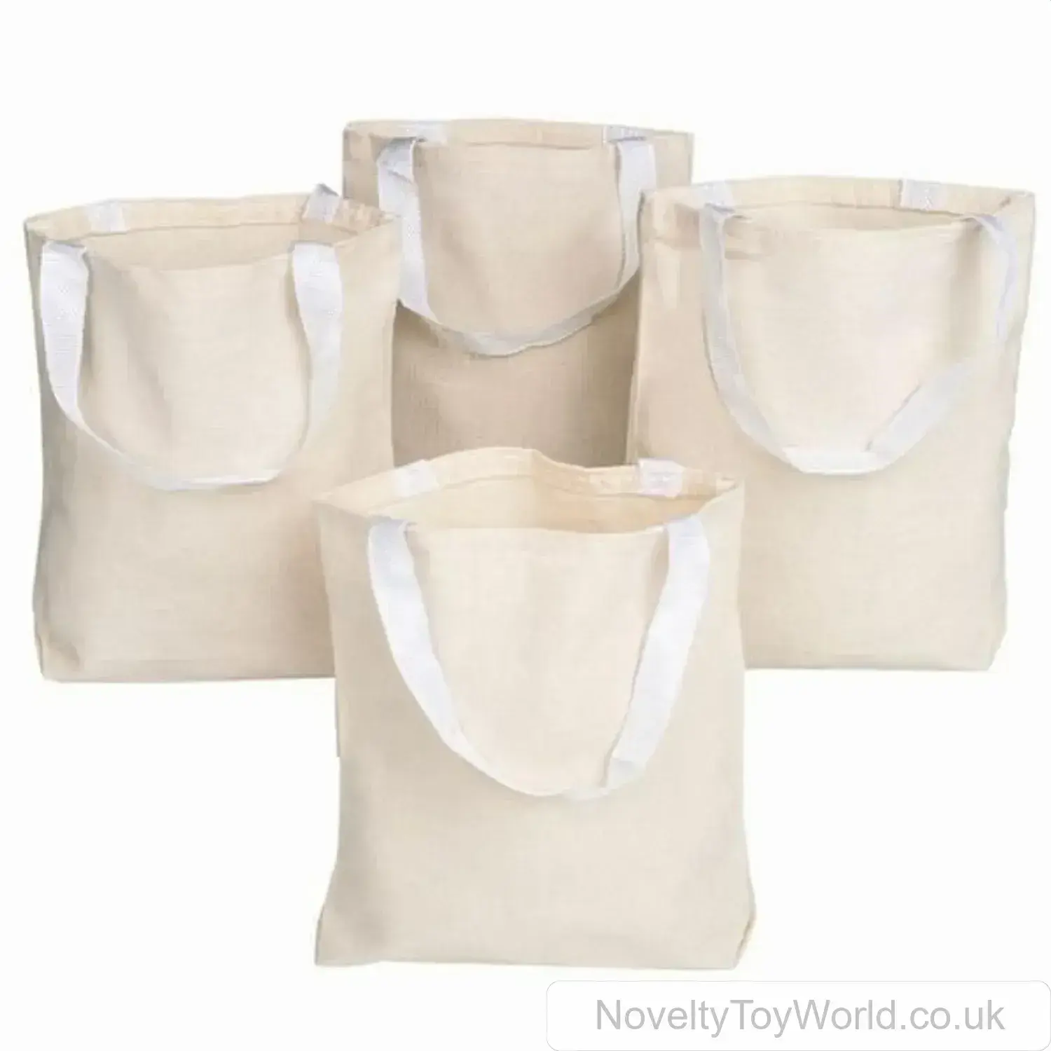 Off-White Natural Canvas Tote Bags - Simple Bags (21cm)