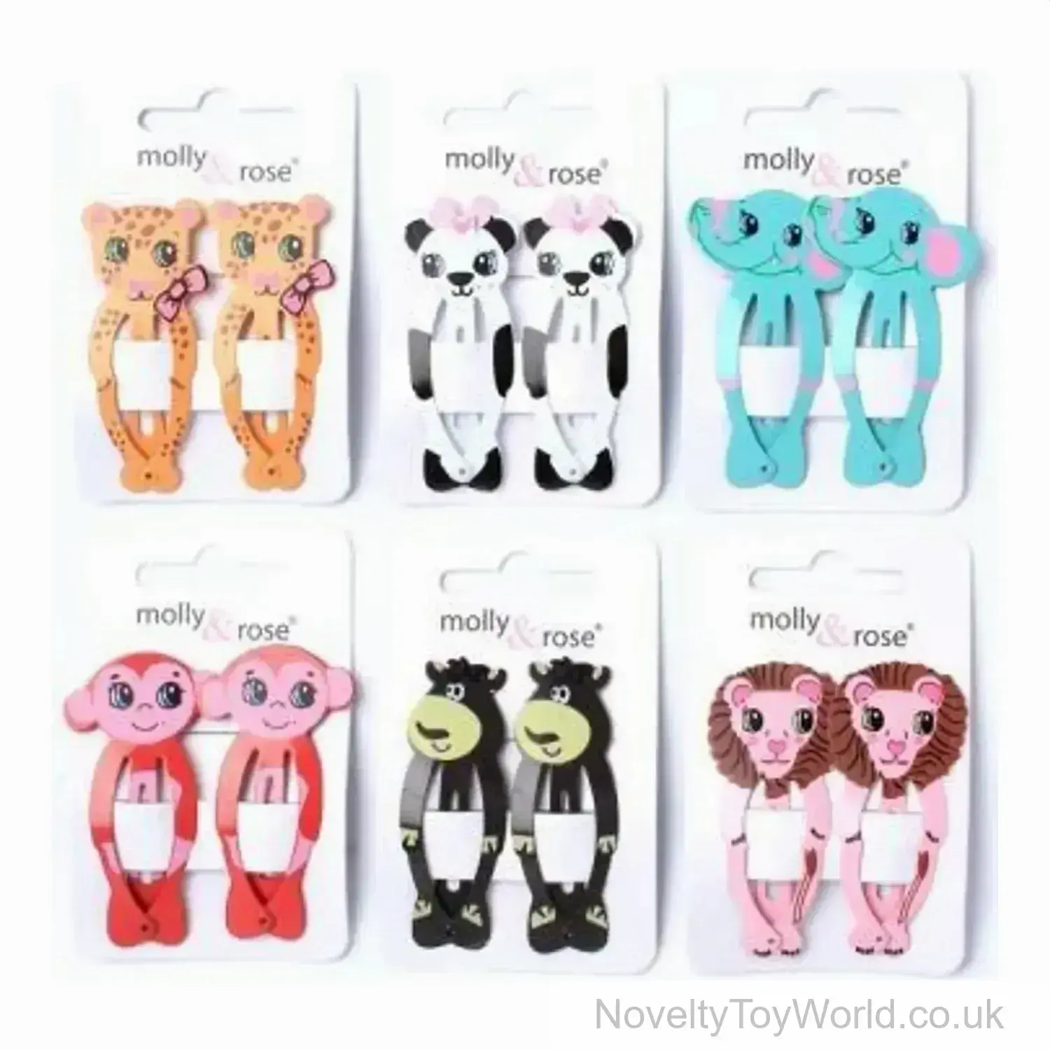 Pack Of 2 Animal Hair Clips (5.5cm)