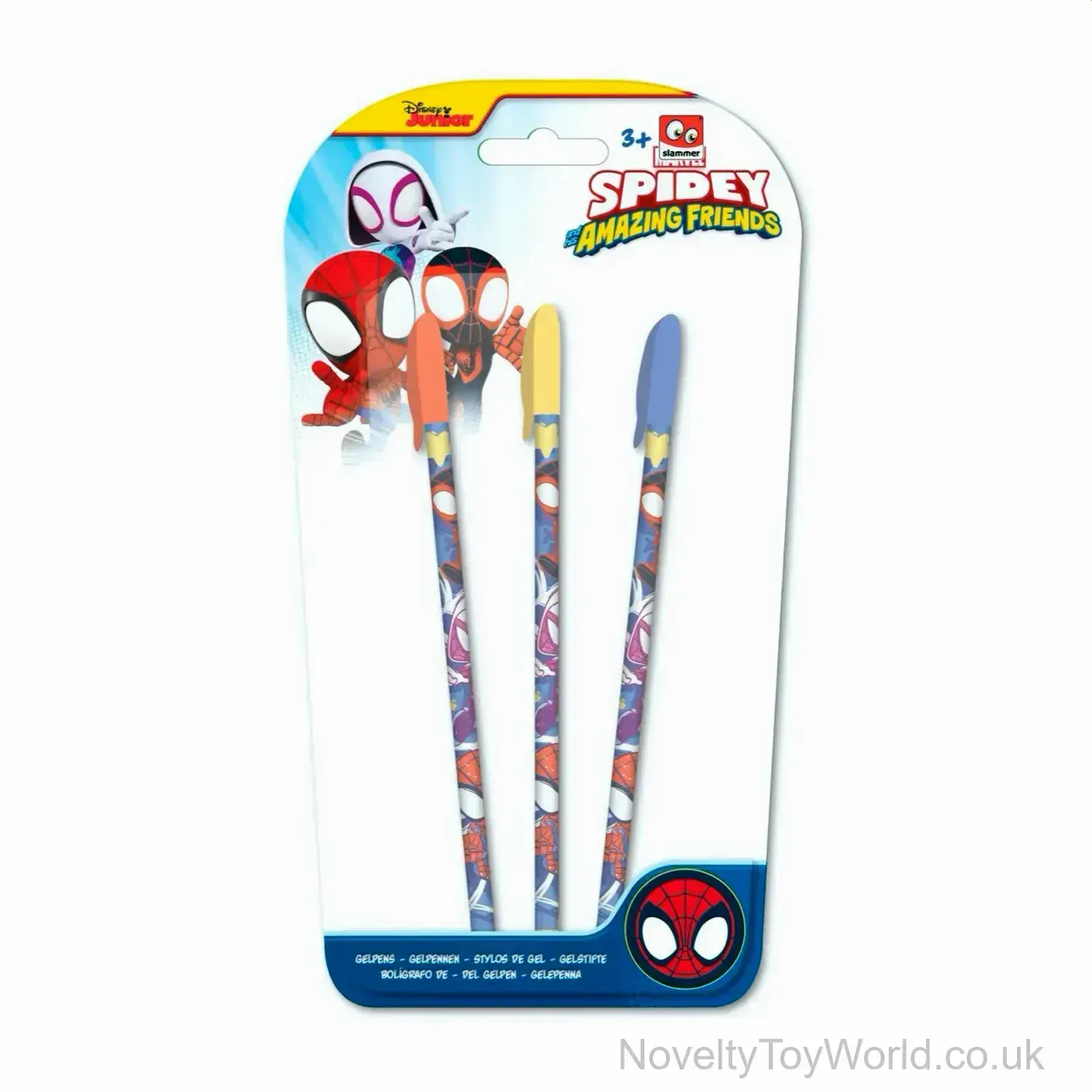 Pack of 3 Spiderman Gel Pens - Spidey Amazing Friends