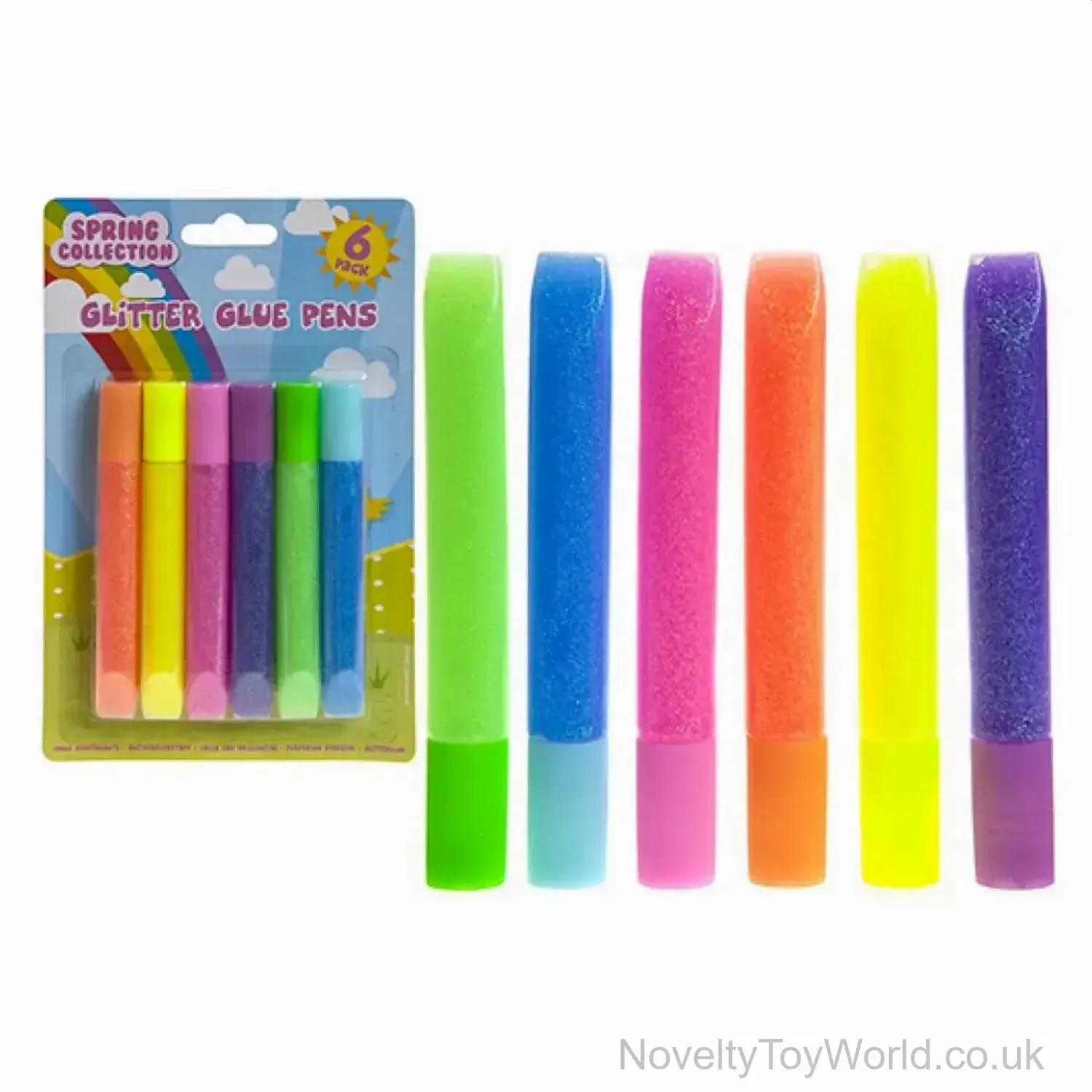 Pack of 6 Colourful Glitter Glue Pens
