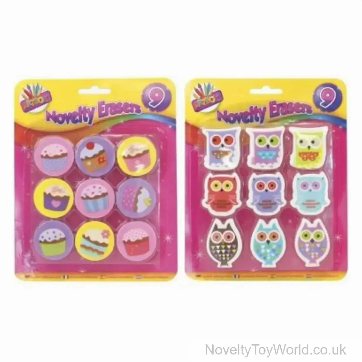 Pack of 9 Unicorn & Animal Erasers