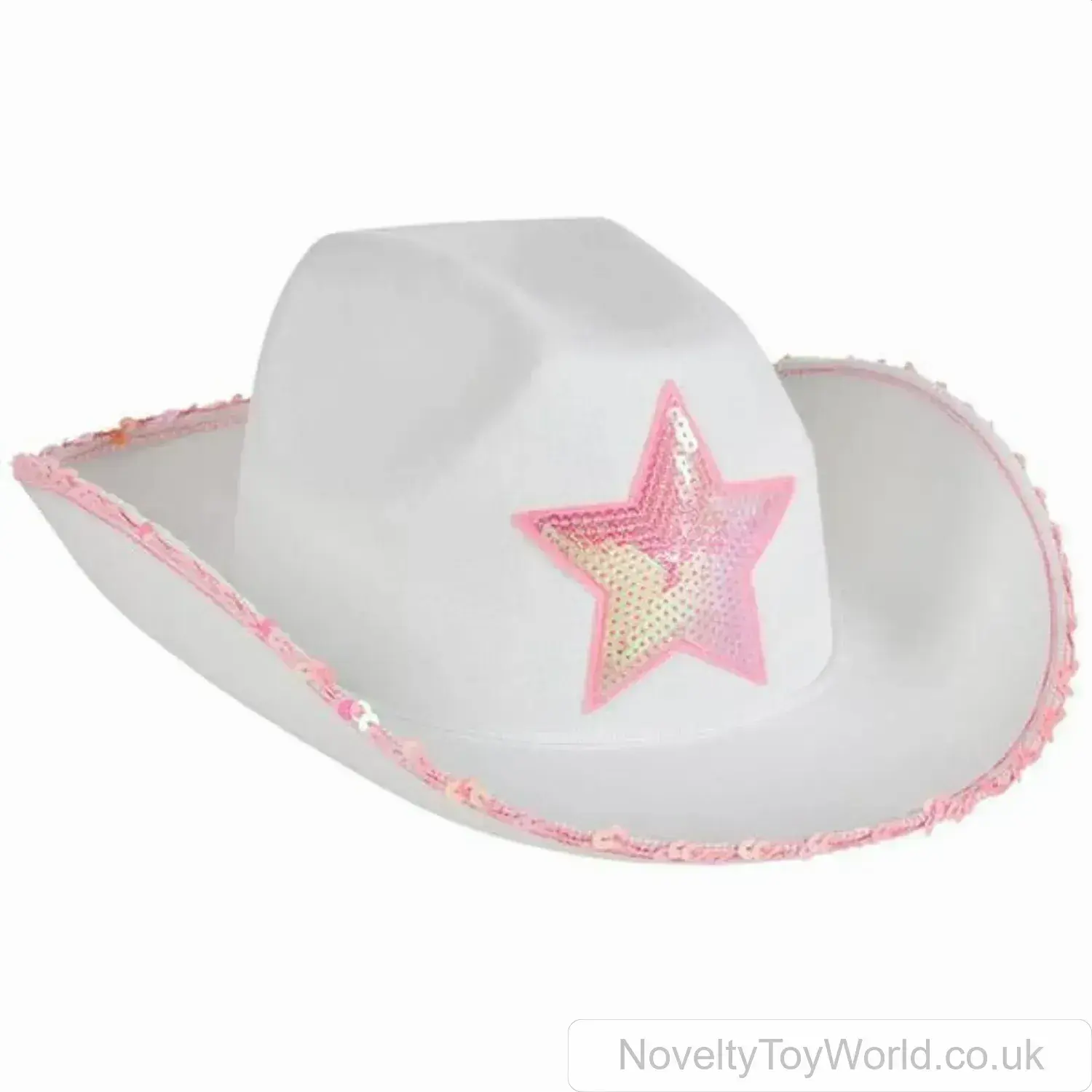 Pink & White Cowboy Hat with Pink Star - Adult