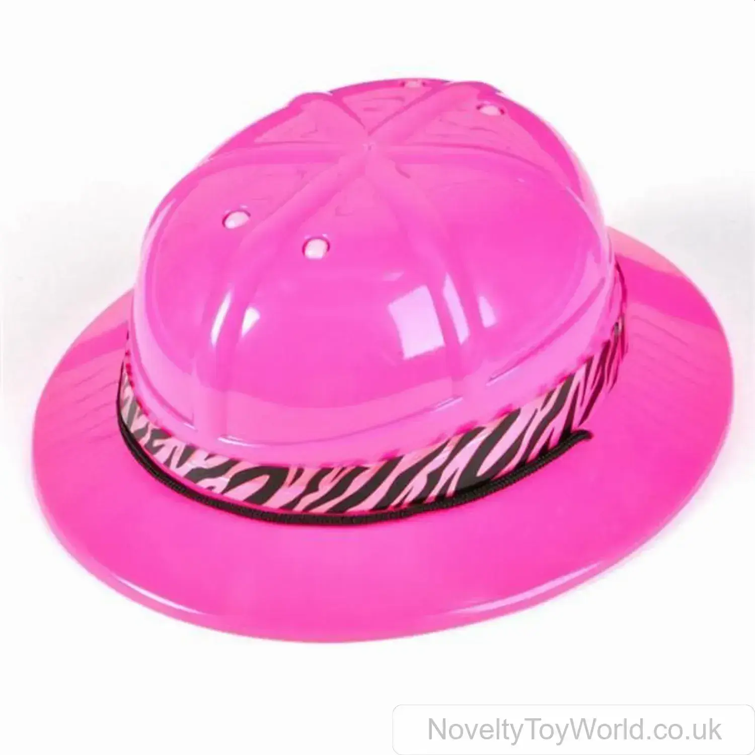 Plastic Safari Explorer Style Pink Hat - Child