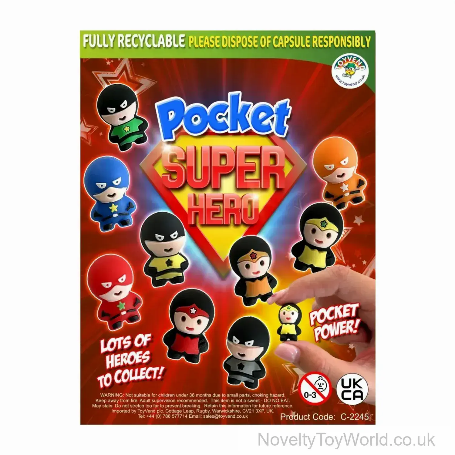Pocket Super Hero Toy - 35mm Small Vending Capsule