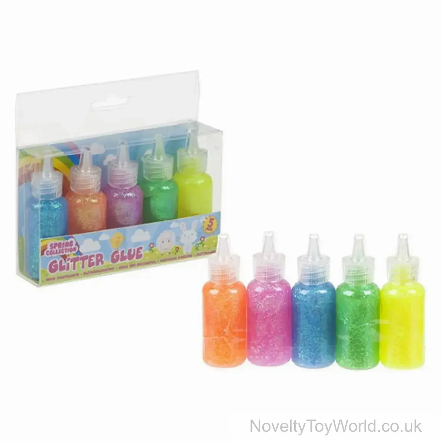 Pots Of 20ml Colourful Glitter Glue - Set of 5