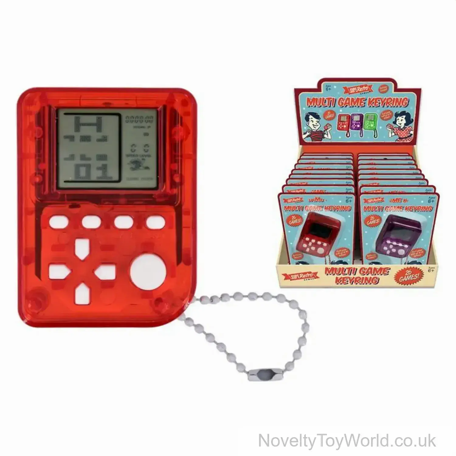 Retro Electronic Game Keyring - 26 Games Included