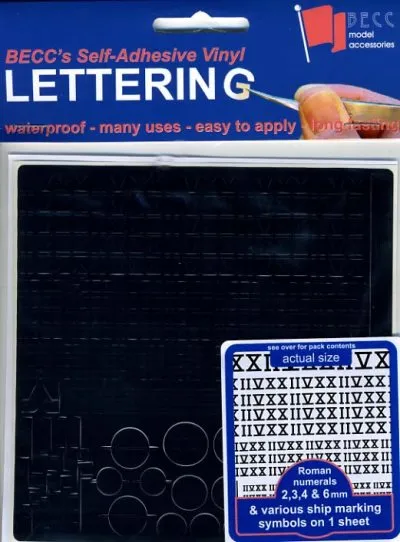 BECC Roman Numeral Waterline Marks Black