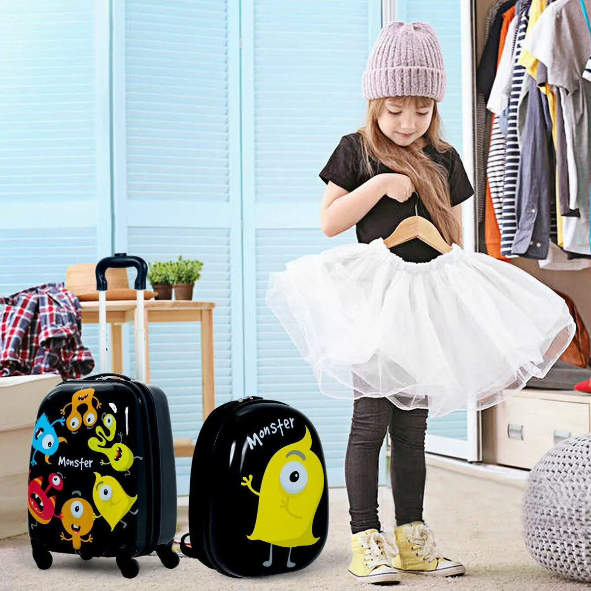 2 Pieces Kids Luggage Set - Monster