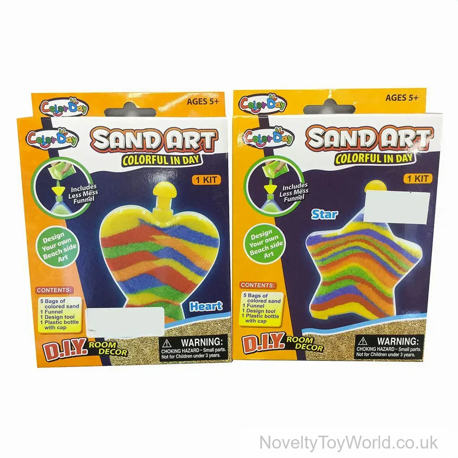 Sand Art Kit Individual Shape - 5 Bags of Coloured Sand per Set