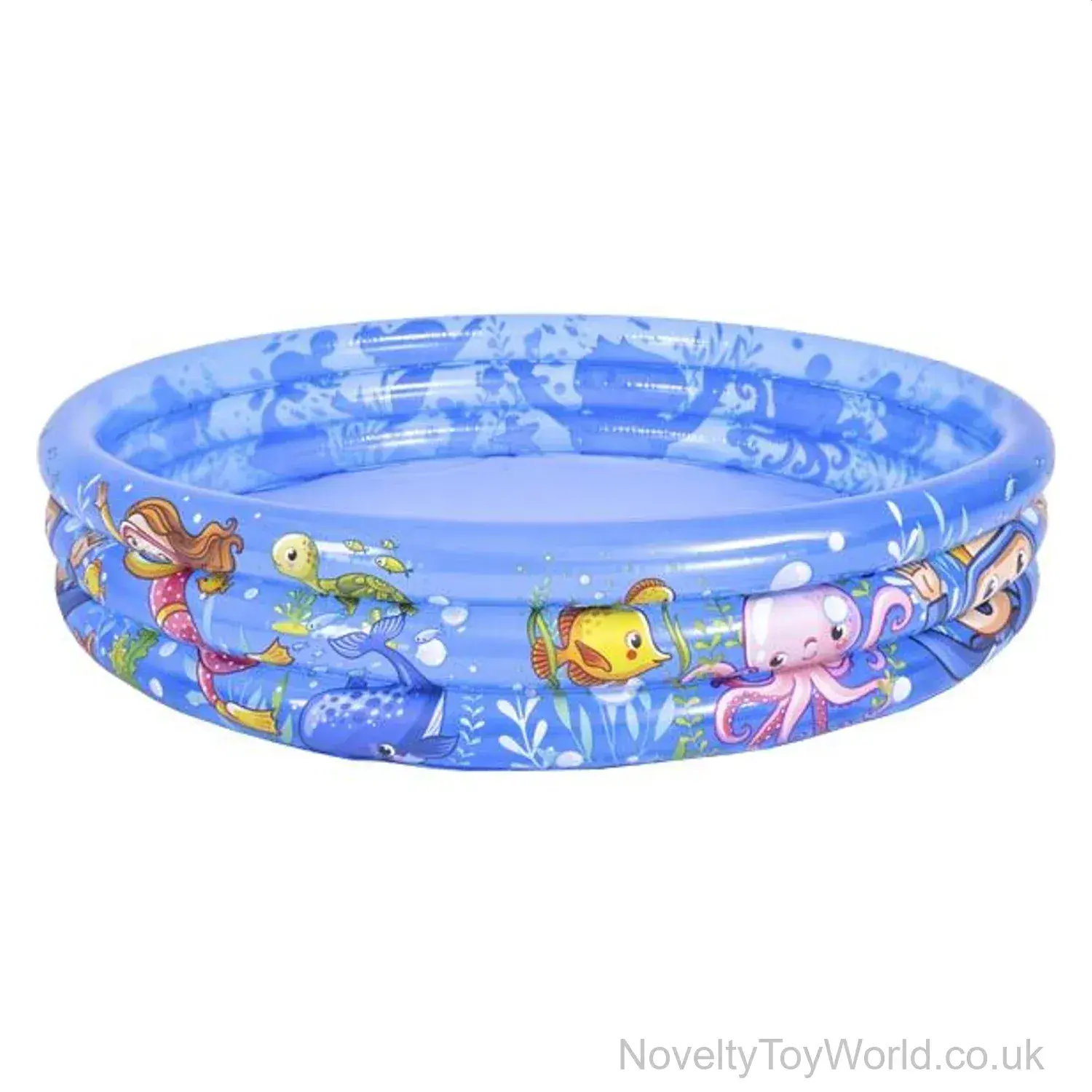 Sea Animal Toddler 3 Ring Paddling Pool (120cm x 24cm)