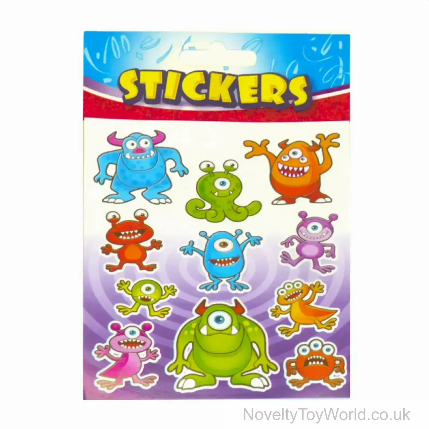 Sheet of 11 Monster Stickers (12 x 11.5cm)
