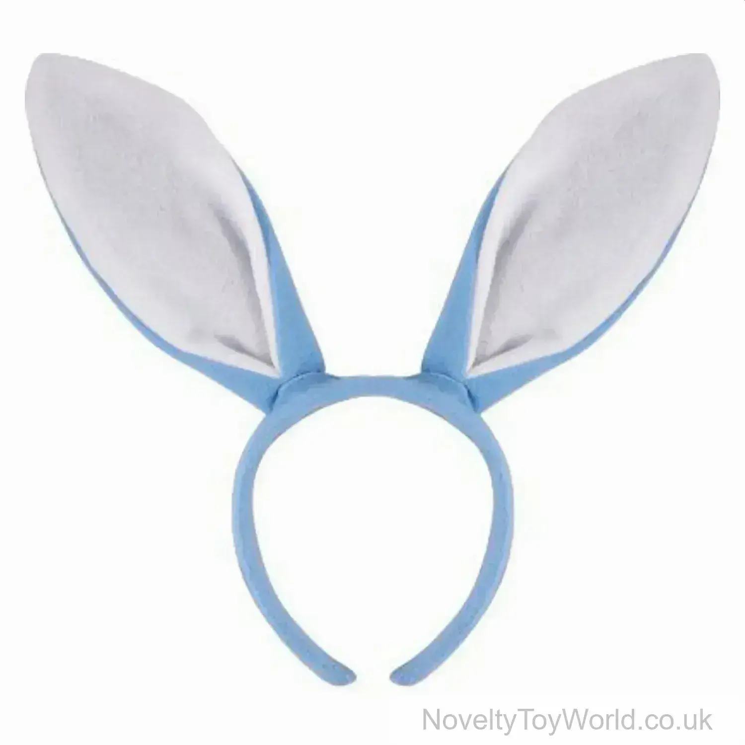 Soft Blue & White Bunny Ears (21 x 26cm) - Universal Size