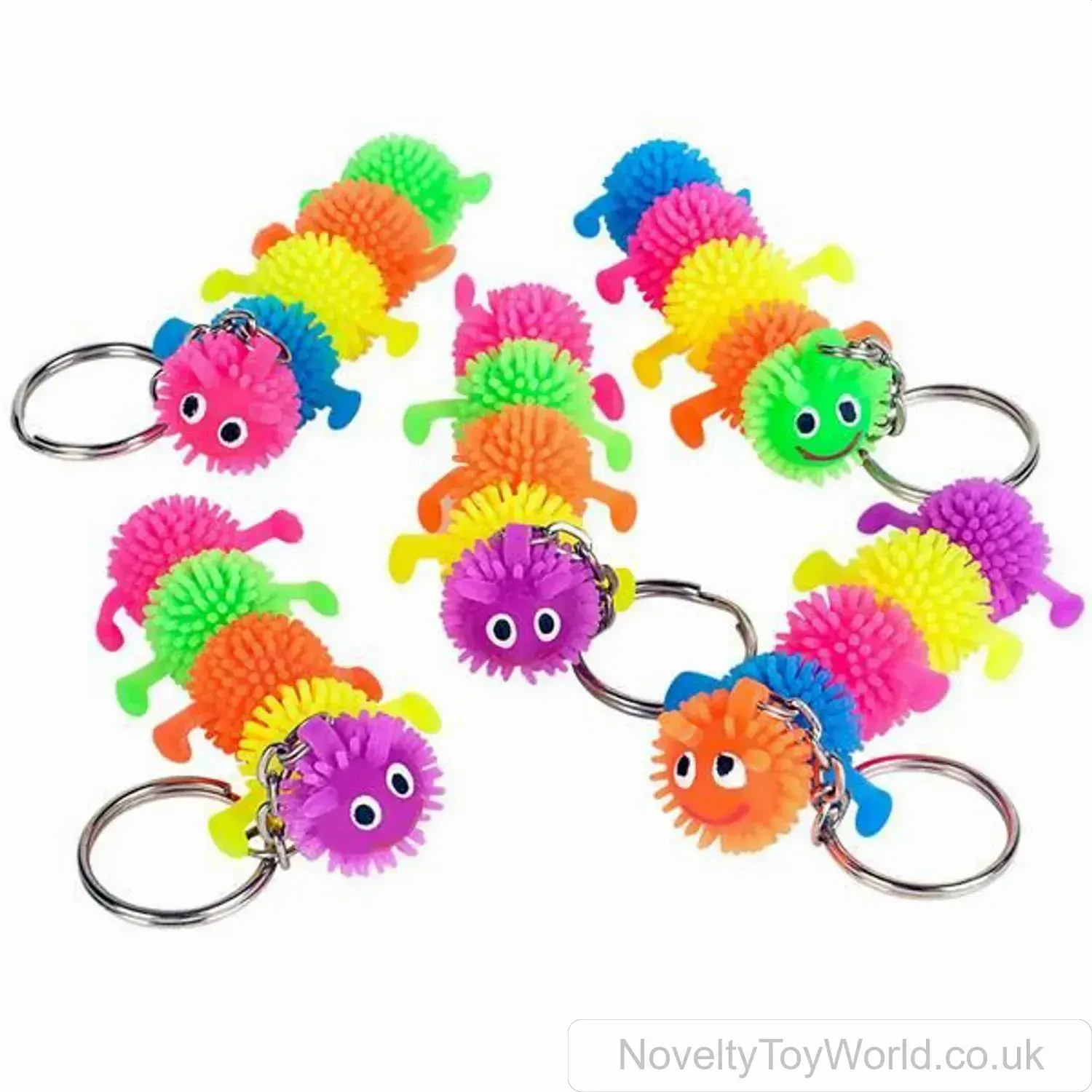 Soft Rubber Caterpillar Novelty Keyring (7cm)
