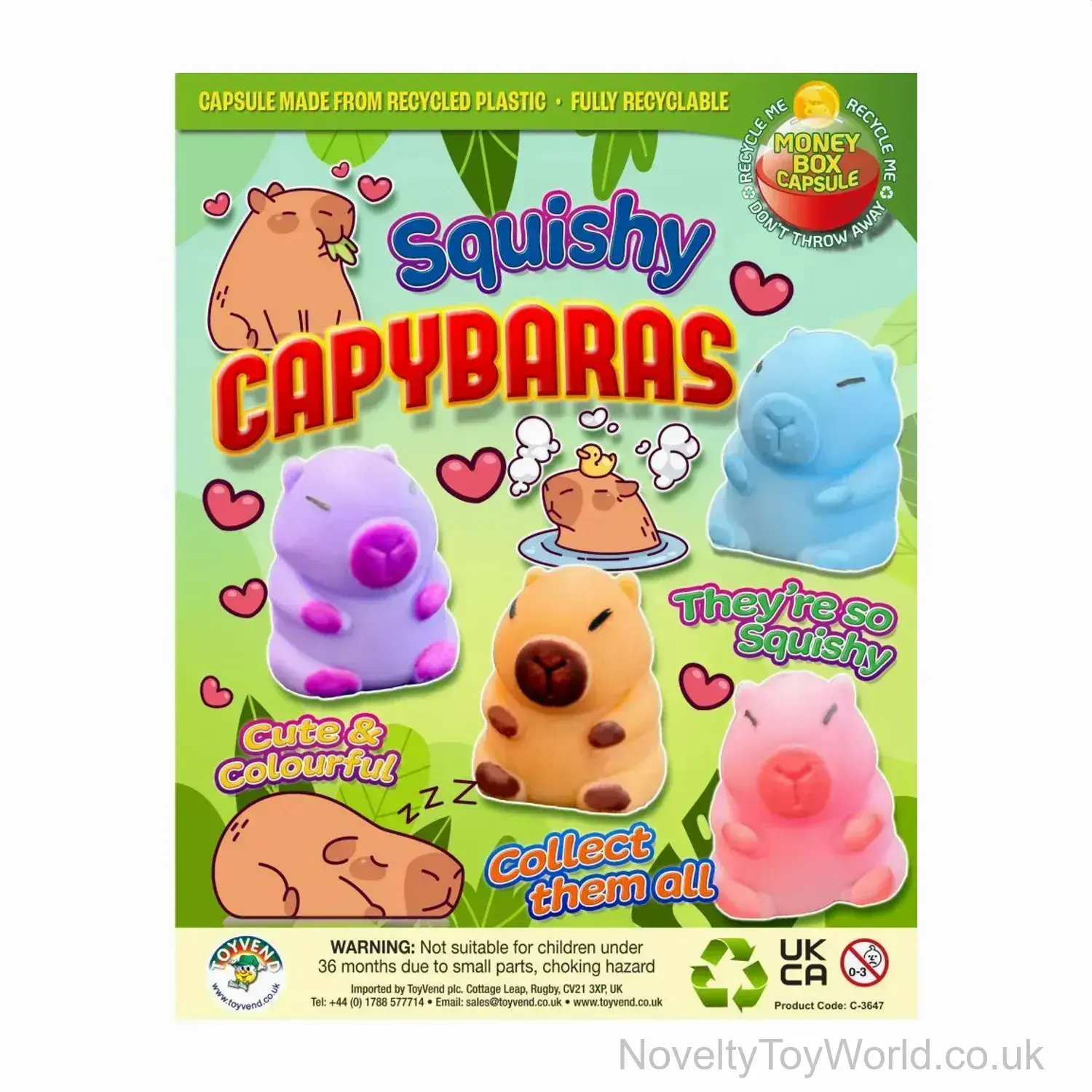 Squish & Squeeze Capybara Toy in Vending Capsule (55mm)
