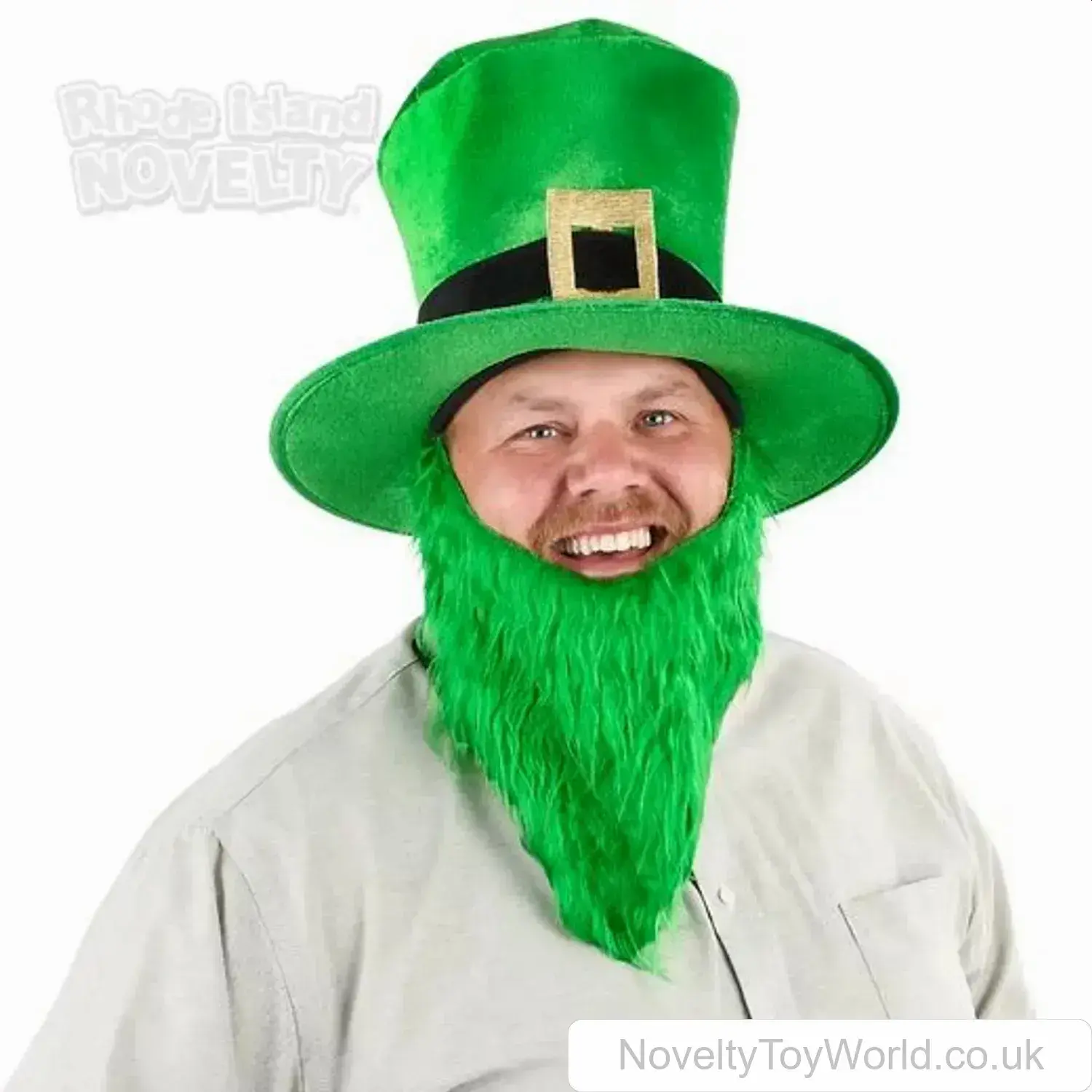 St. Patrick's Day Green Top Hat & Beard - Adult