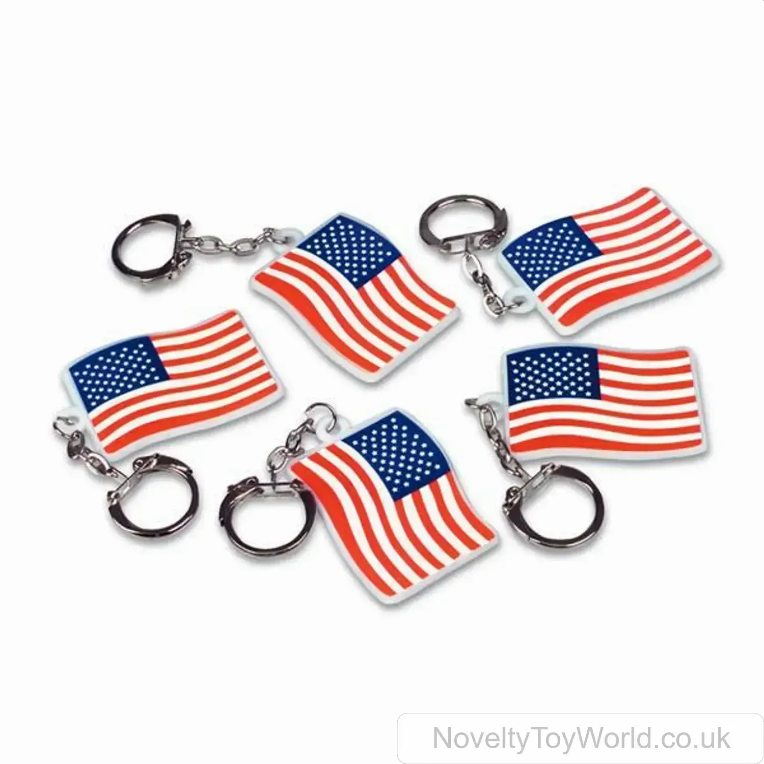 Stars & Stripes USA Flag Keyring (5cm)