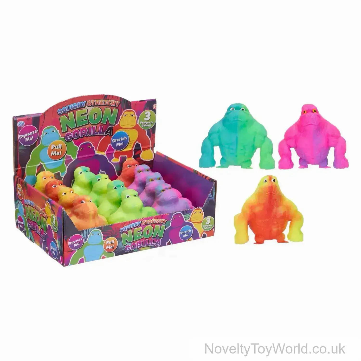 Stretchy Two-Tone Gorilla Sensory Toy - 3 Assorted Designs (11cm)