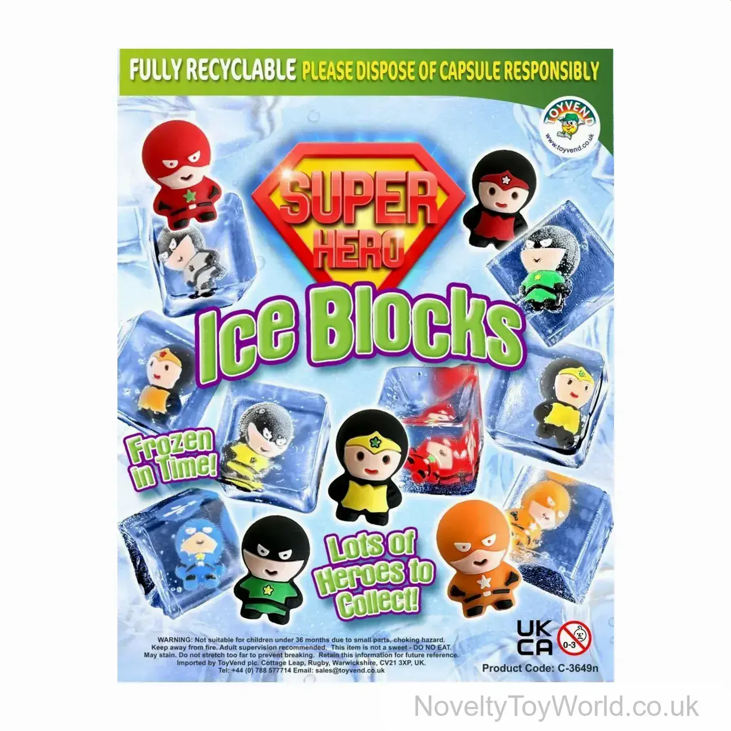 Super Hero Figure In Ice Block - 55mm Vending Capsule