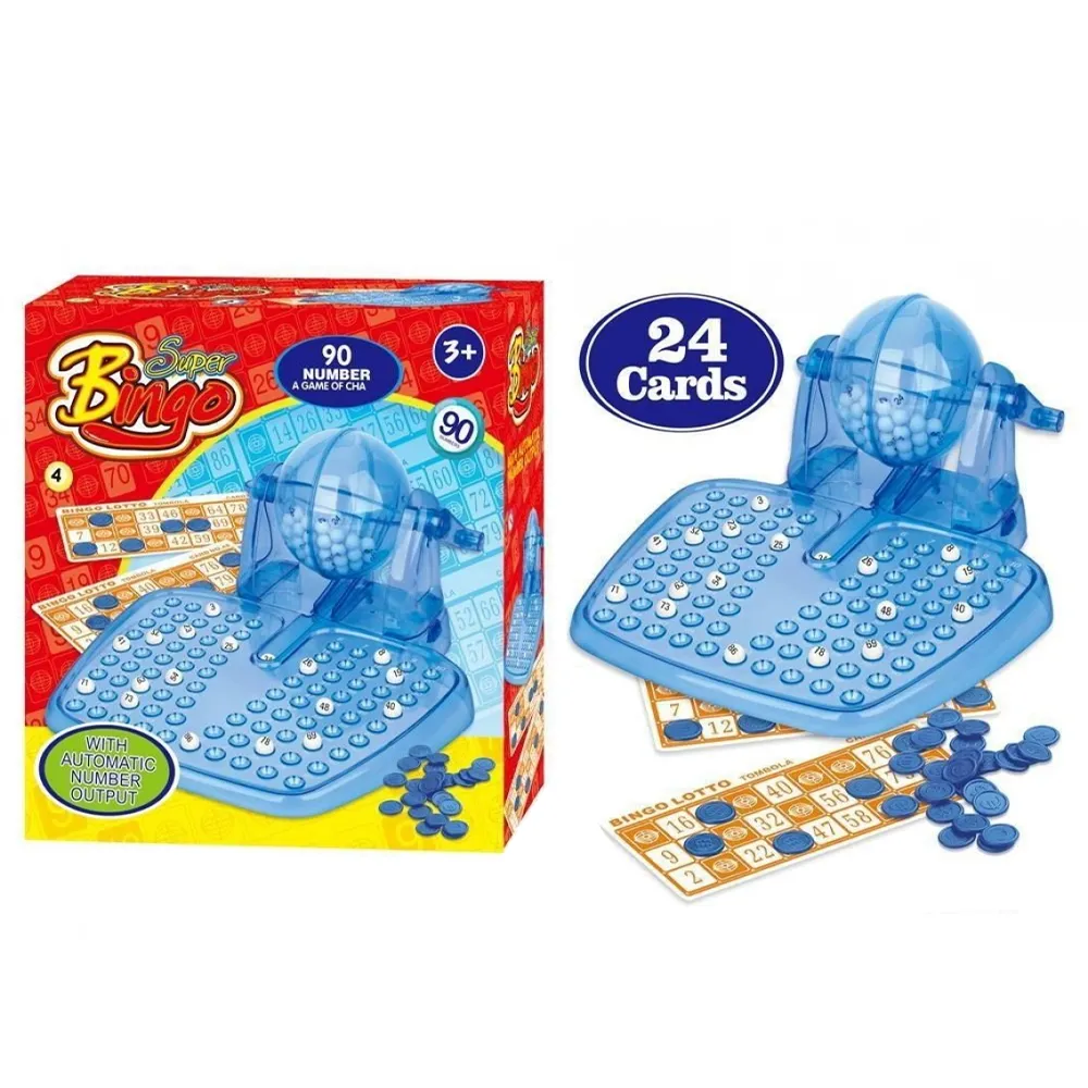 Super Bingo 90 Ball Set with Cards & Chips Home Bingo Game