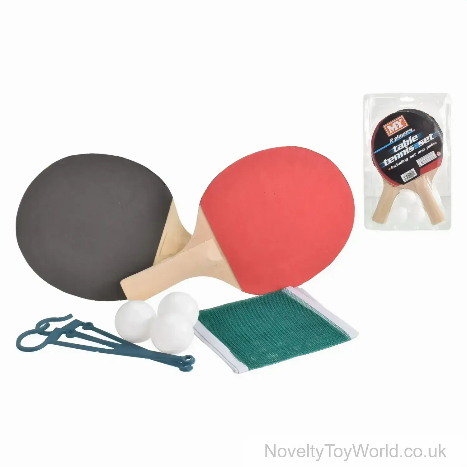 Table Tennis Set with 2 Paddles, 3 Balls & Net