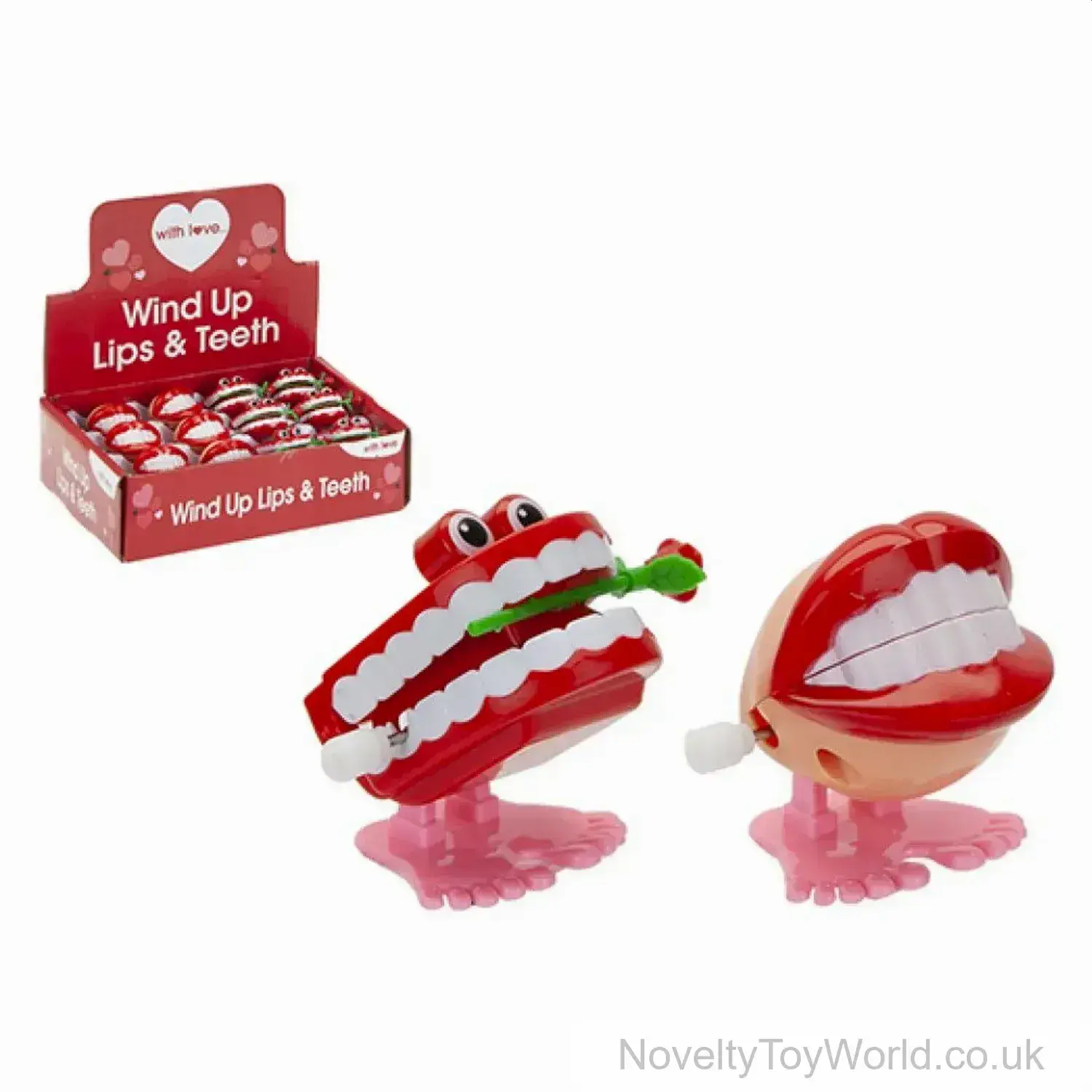 Teeth & Lips Wind Up Joke Toys - 2 Assorted
