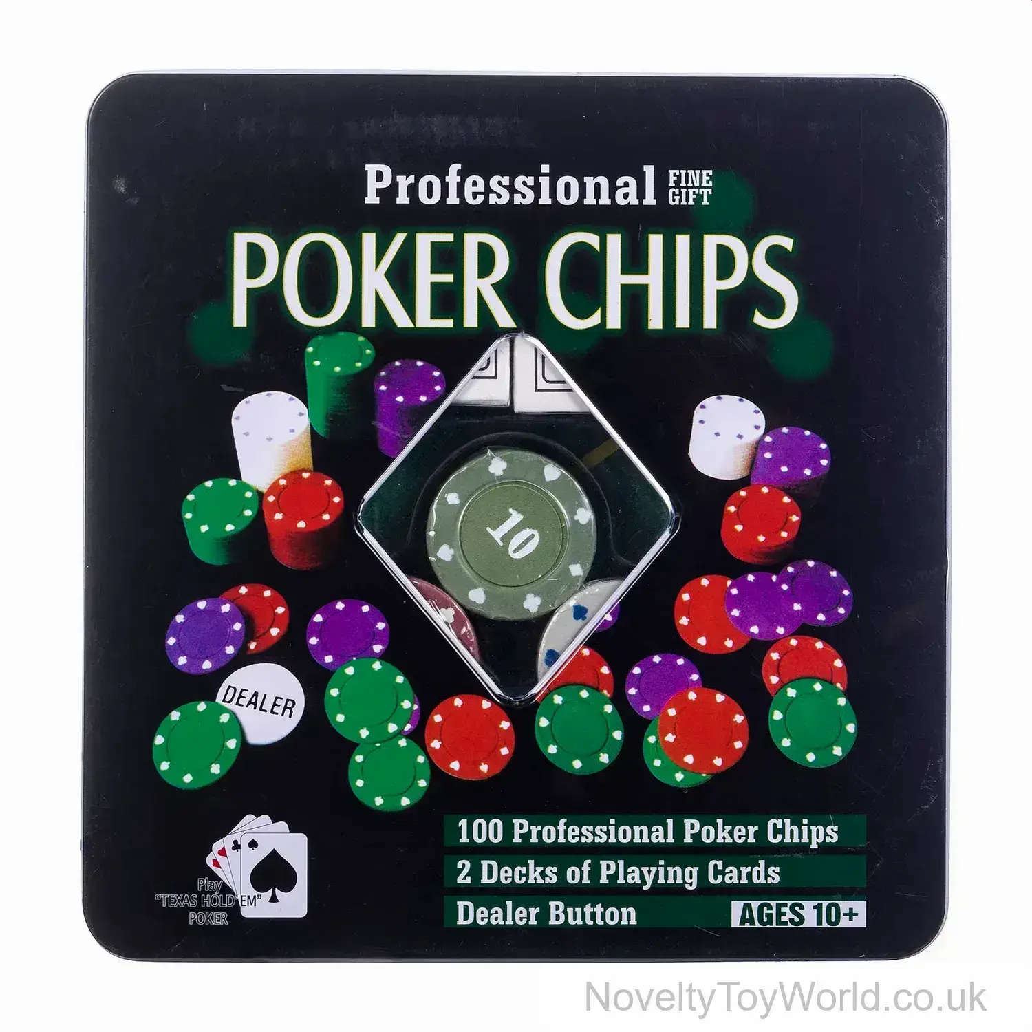Texas Hold'em Poker Set - Chips, Dealer Button & Quality Cards