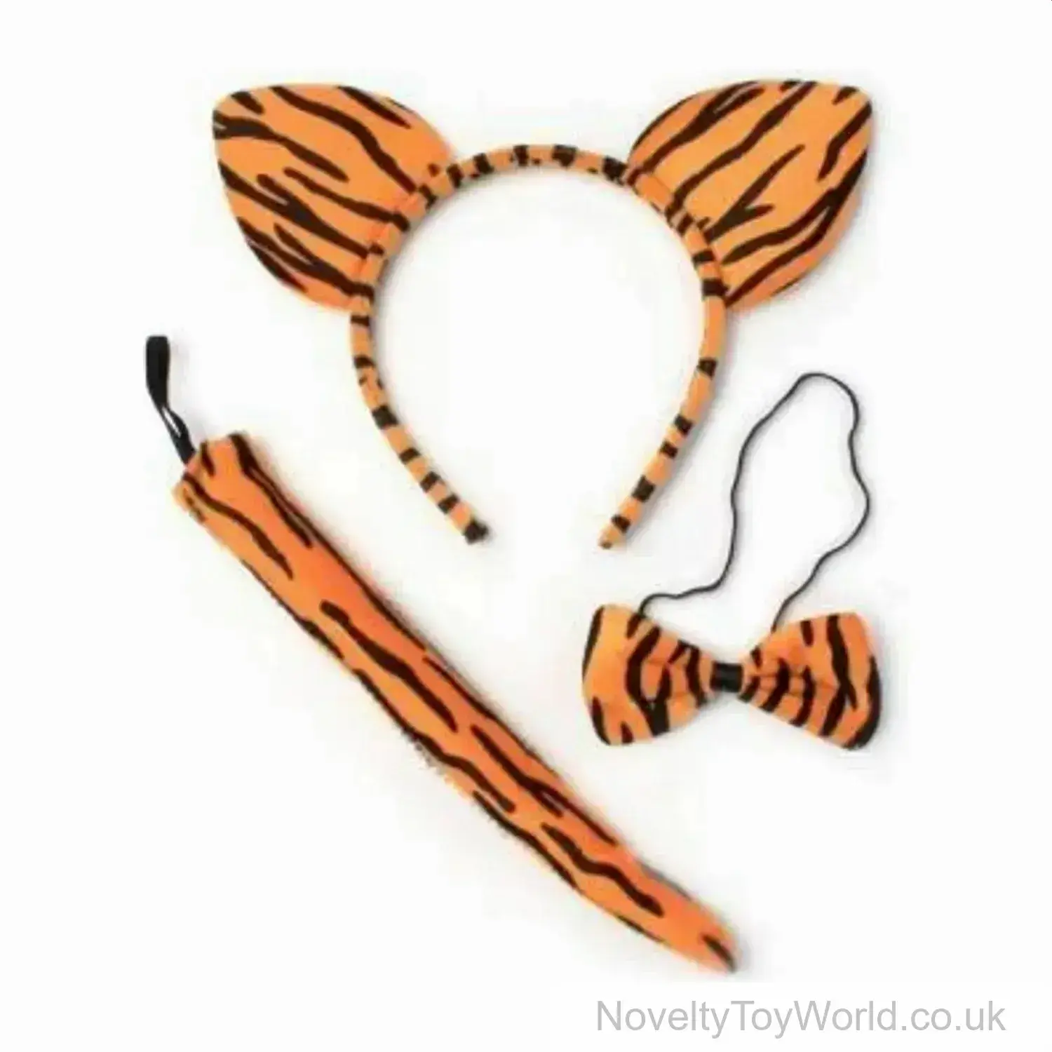 Tiger Ears, Headband, Bow Tie & Tail Fancy Dress Set