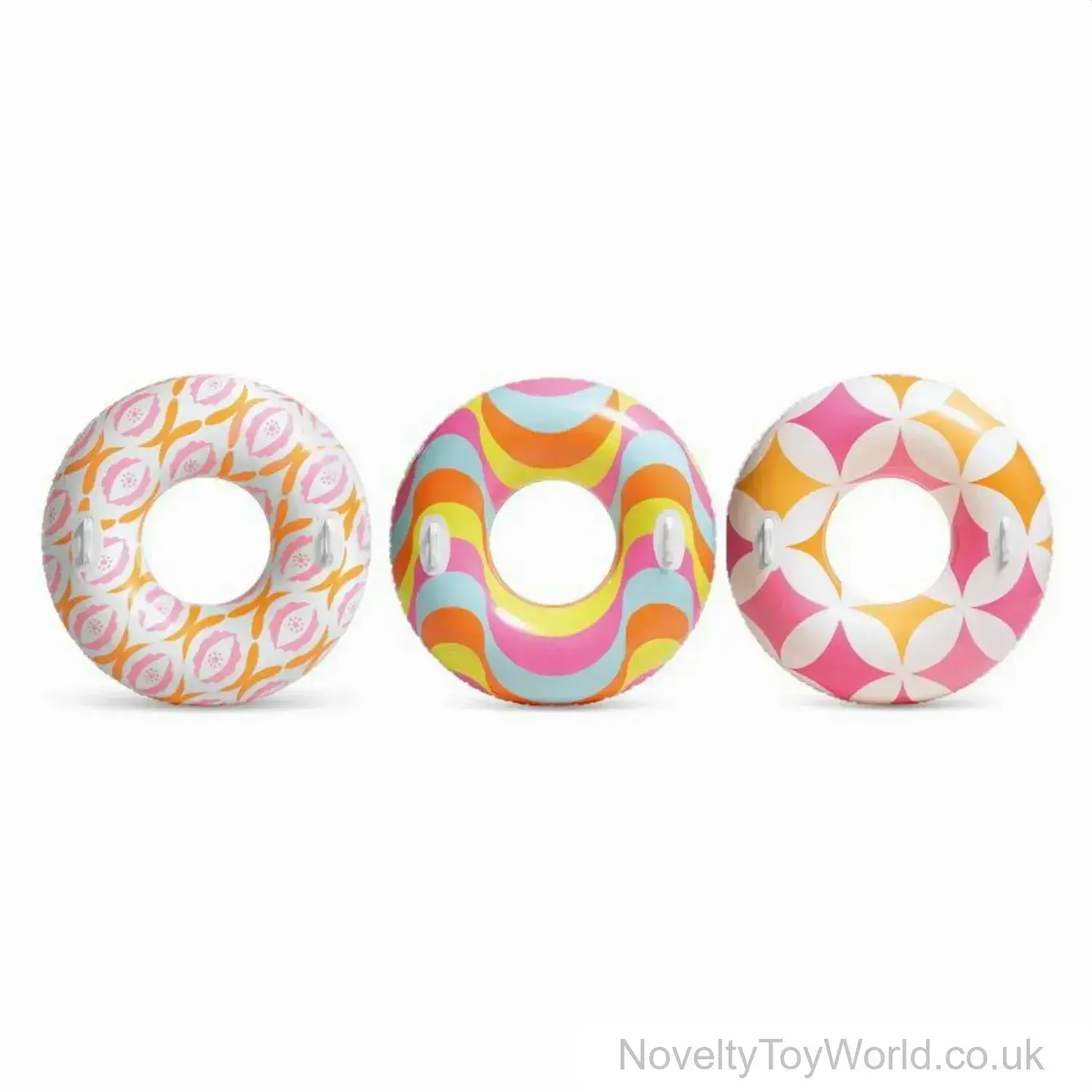 Timeless Patterns Intex Swim Ring with Handles - 3 Assorted (114cm)